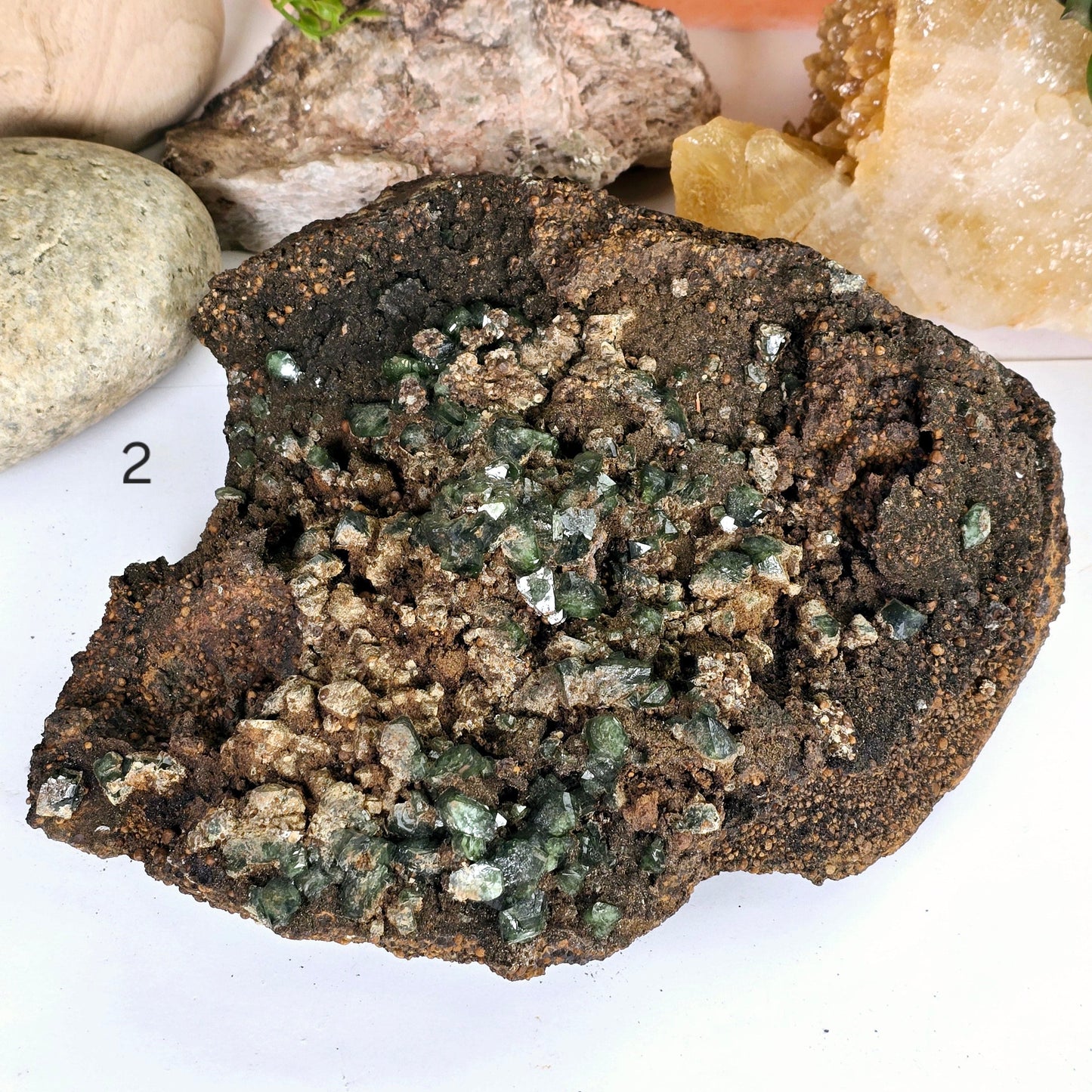 Ludlamite Crystal Cluster on Matrix - Rare Find - You Choose variant 2 labeled