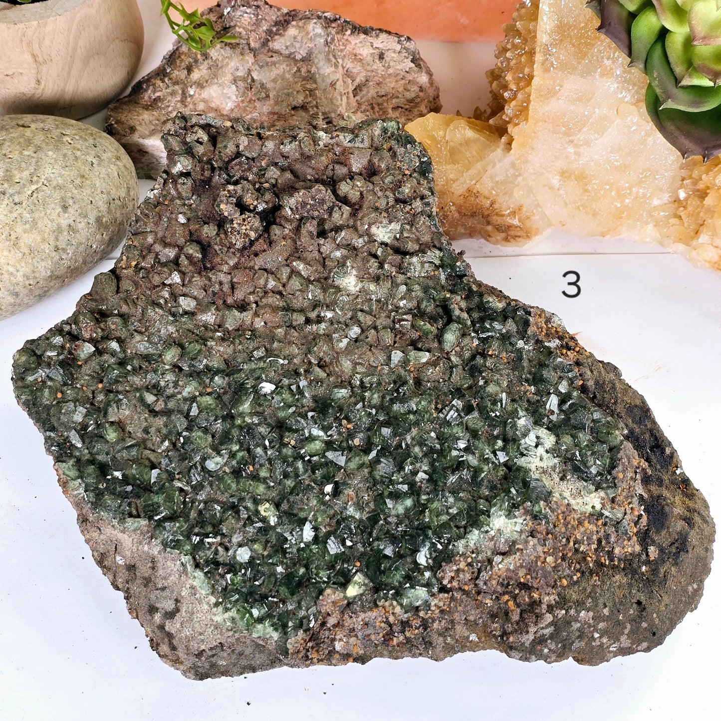 Ludlamite Crystal Cluster on Matrix - Rare Find - You Choose variant 3 labeled