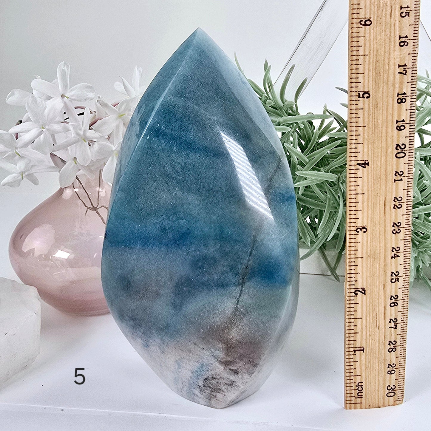 Trolleite Crystal Flame Point - You Choose #2 variant 5 labeled with ruler for size reference