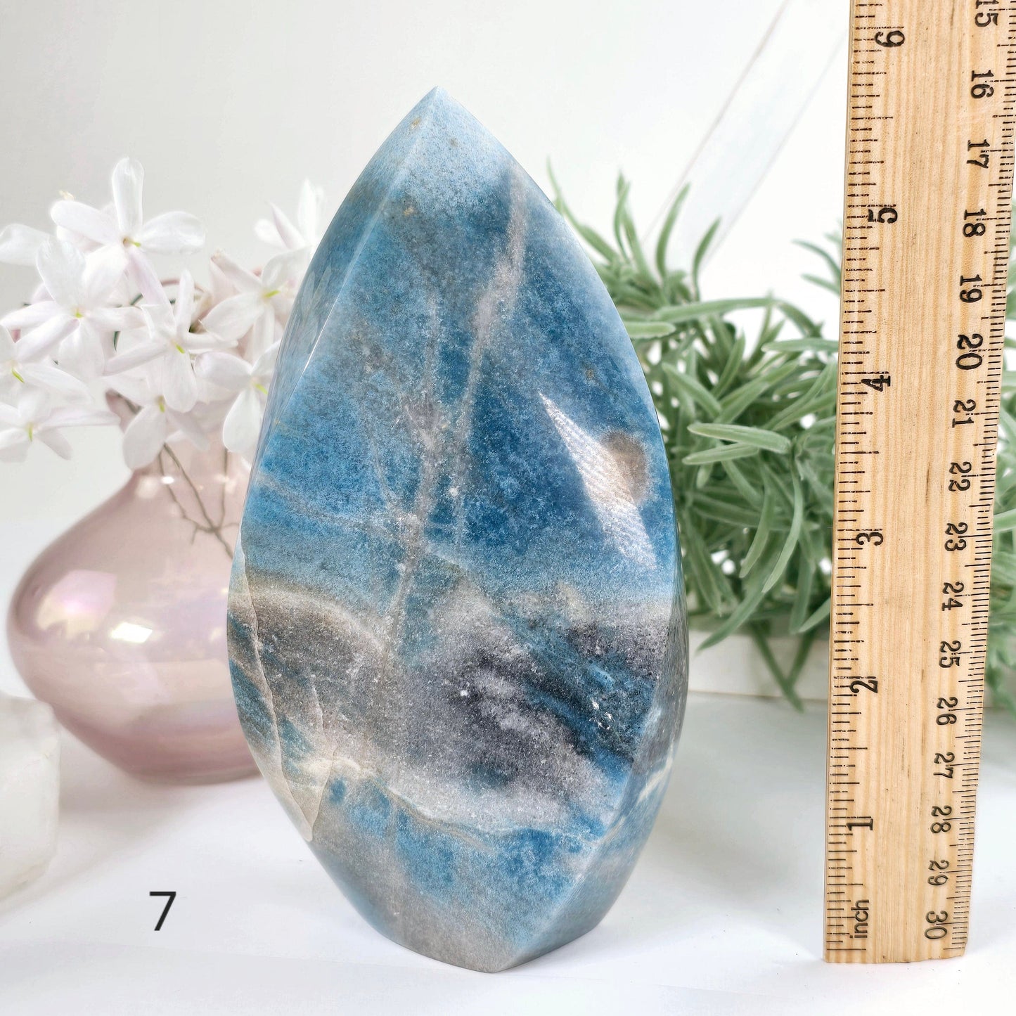 Trolleite Crystal Flame Point - You Choose #2 variant 7 labeled with ruler for size reference