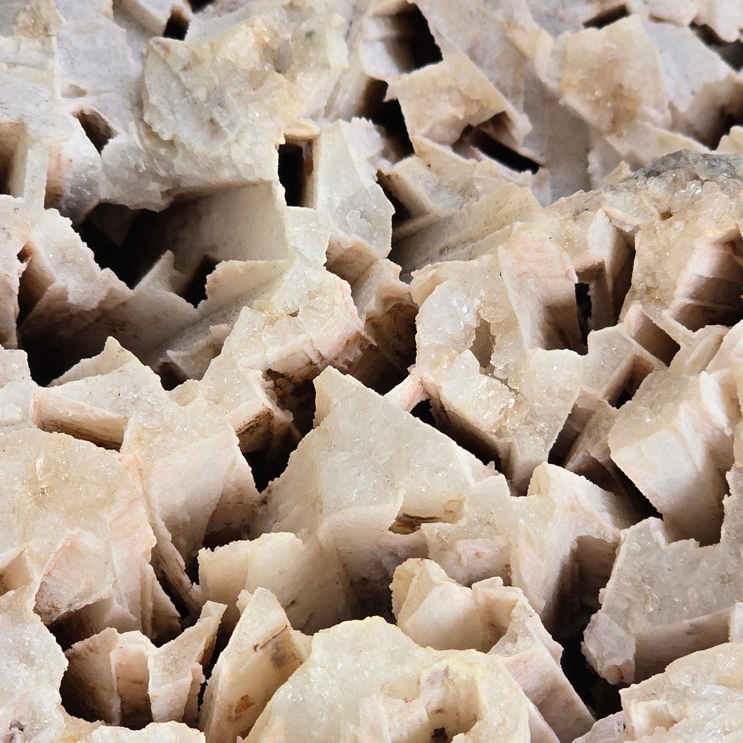 Quartz Pseudomorph after Anhydrite Crystal Specimen - Rare Find closeup for detail