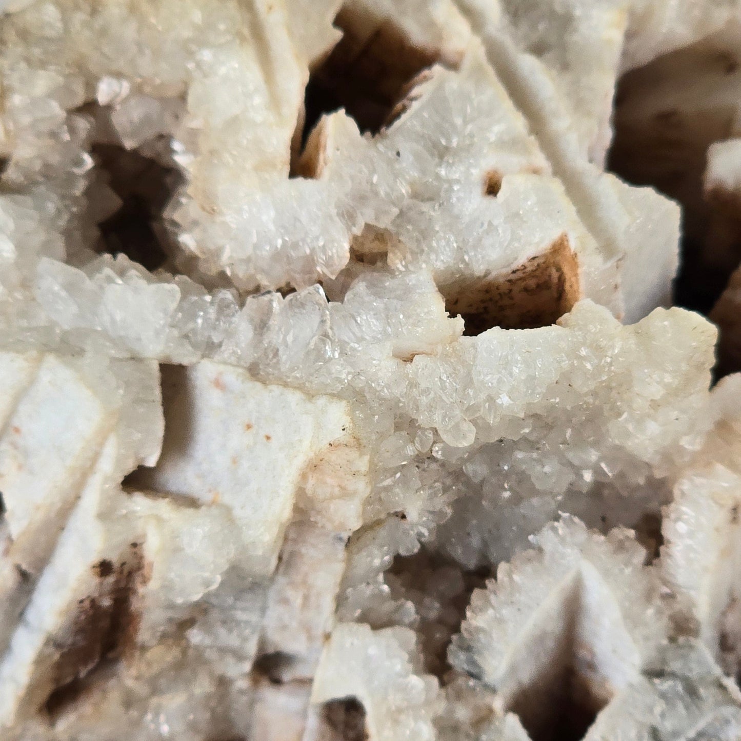 Quartz Pseudomorph after Anhydrite Crystal Specimen - Rare Find closeup for detail