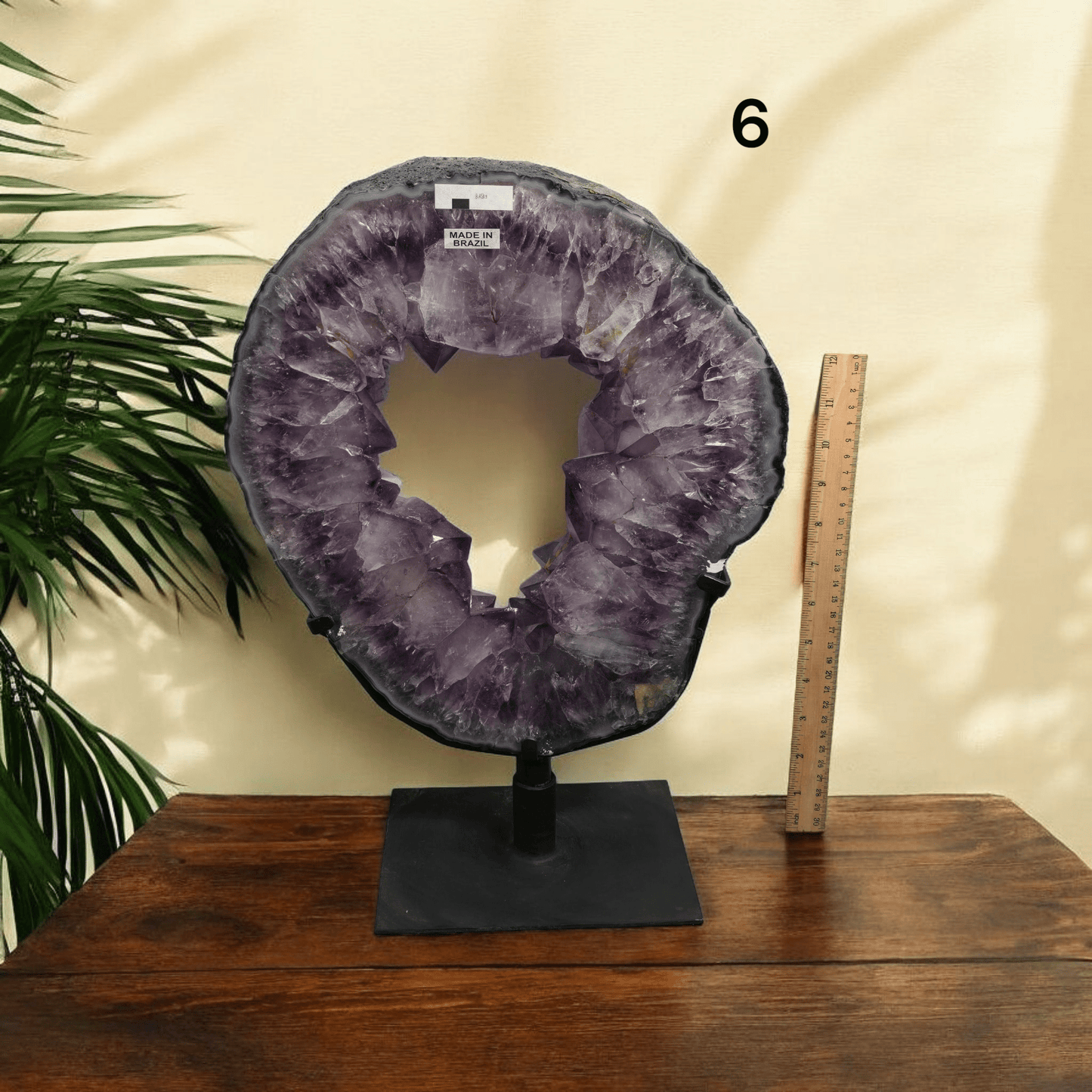 Amethyst Crystal Portal on Rotating Stand - You Choose #1 variant 6 labeled with ruler for size reference