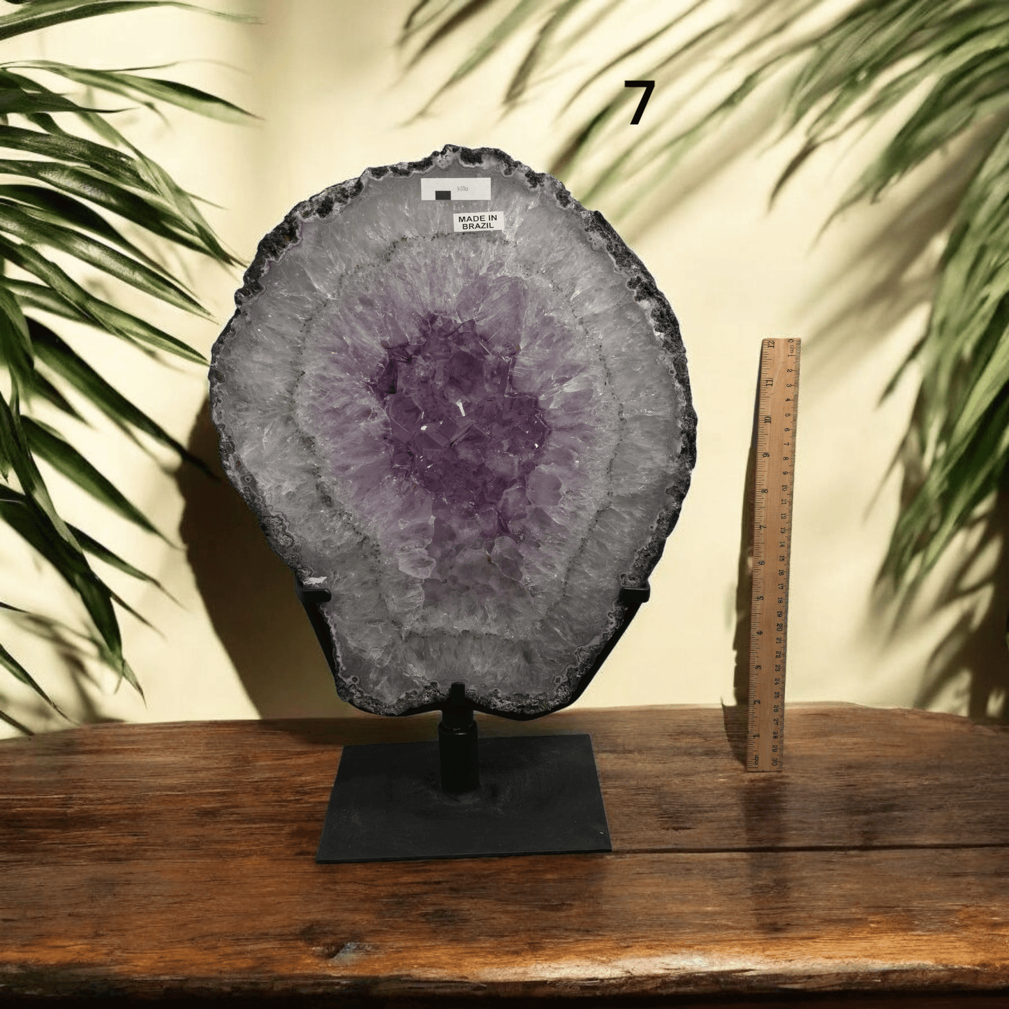 Amethyst Crystal Portal on Rotating Stand - You Choose #1 variant 7 labeled with ruler for size reference