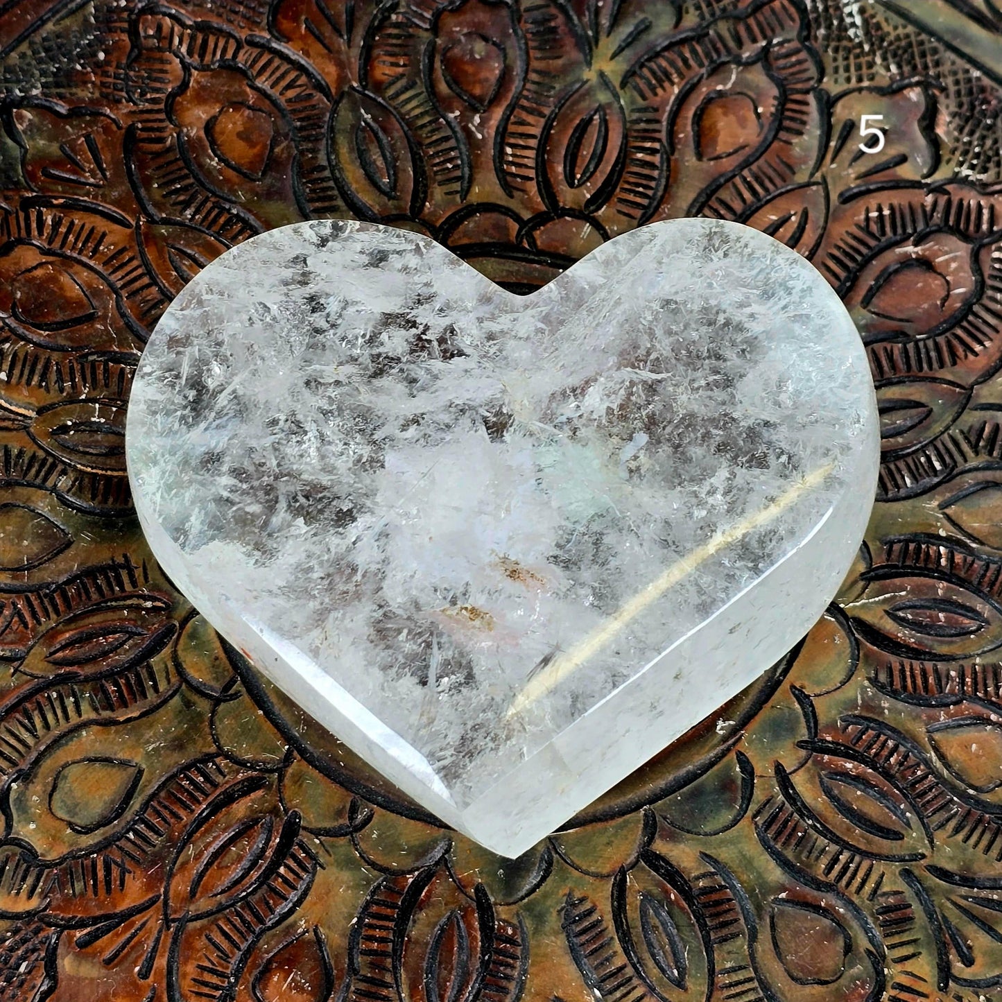 Crystal Quartz Polished Heart - You Choose #2 variant 5 labeled