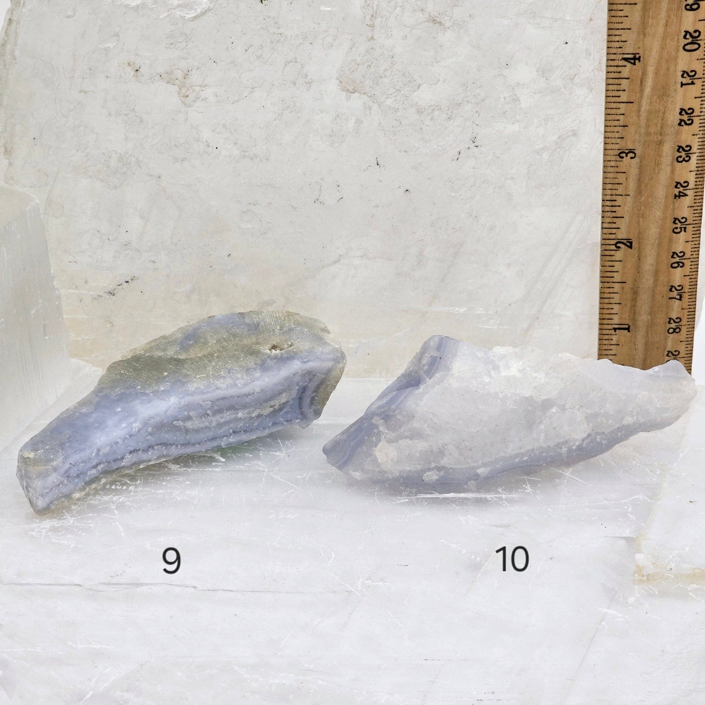 Blue Lace Agate Rough Crystal from Namibia - Rare Find - You Choose #1 variants 8 and 10 labeled with ruler for size reference