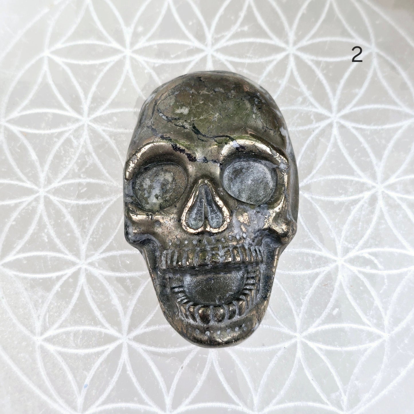 Pyrite Crystal Skull Cabochon - You Choose variant 2 labeled