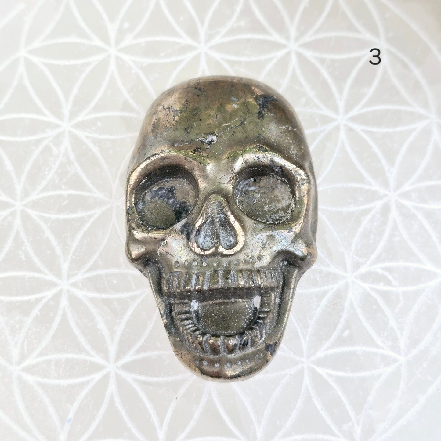 Pyrite Crystal Skull Cabochon - You Choose variant 3 labeled