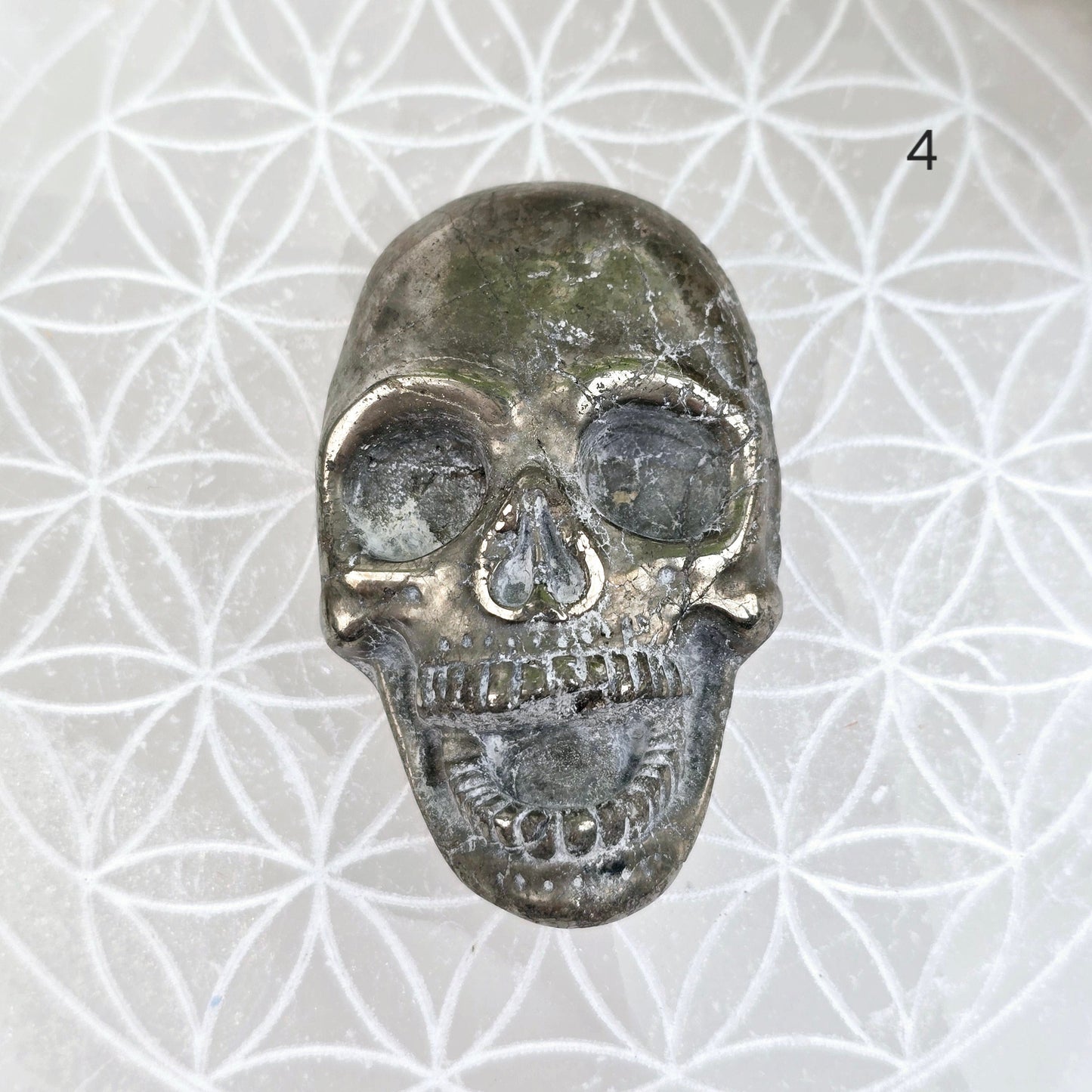 Pyrite Crystal Skull Cabochon - You Choose variant 4 labeled