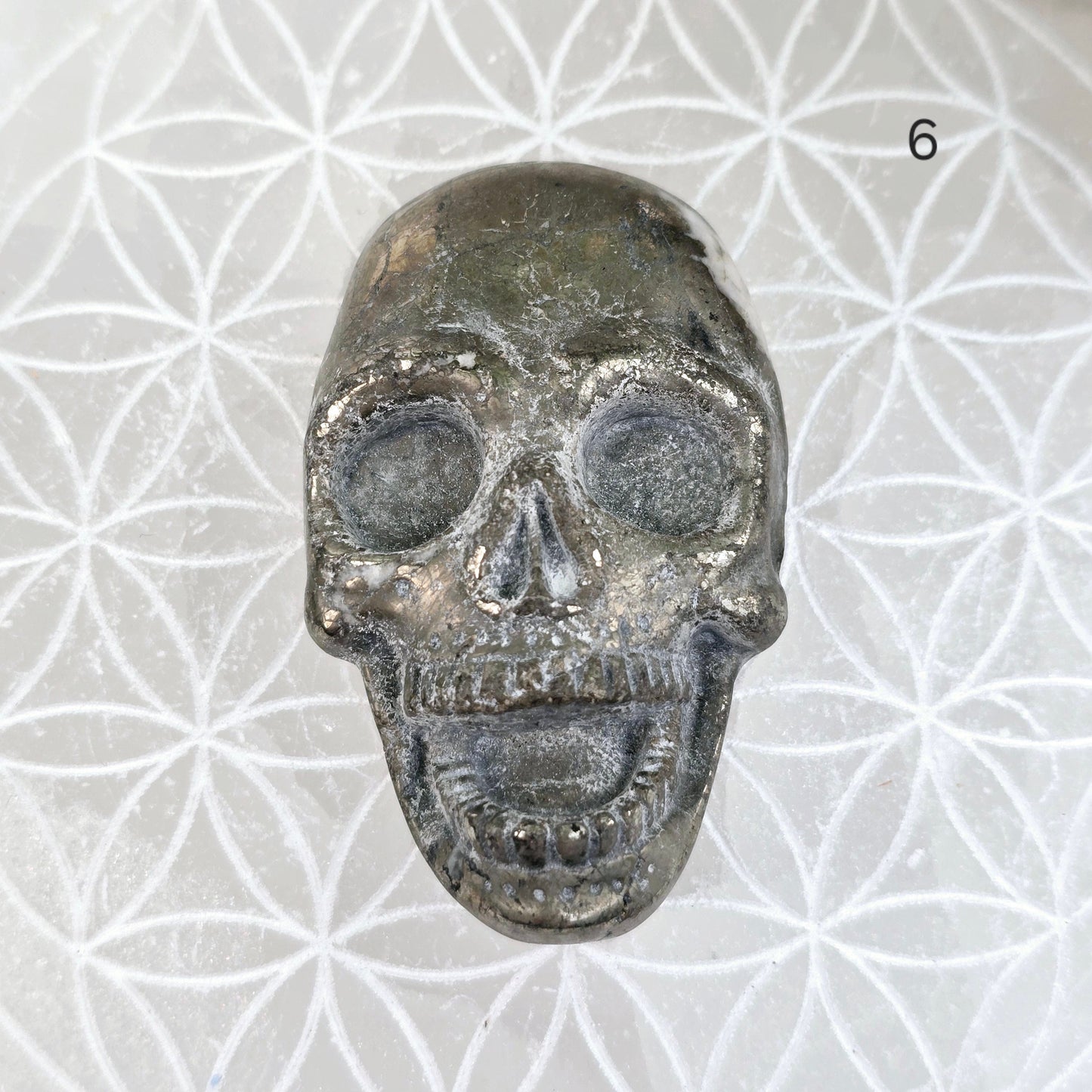 Pyrite Crystal Skull Cabochon - You Choose variant 6 labeled