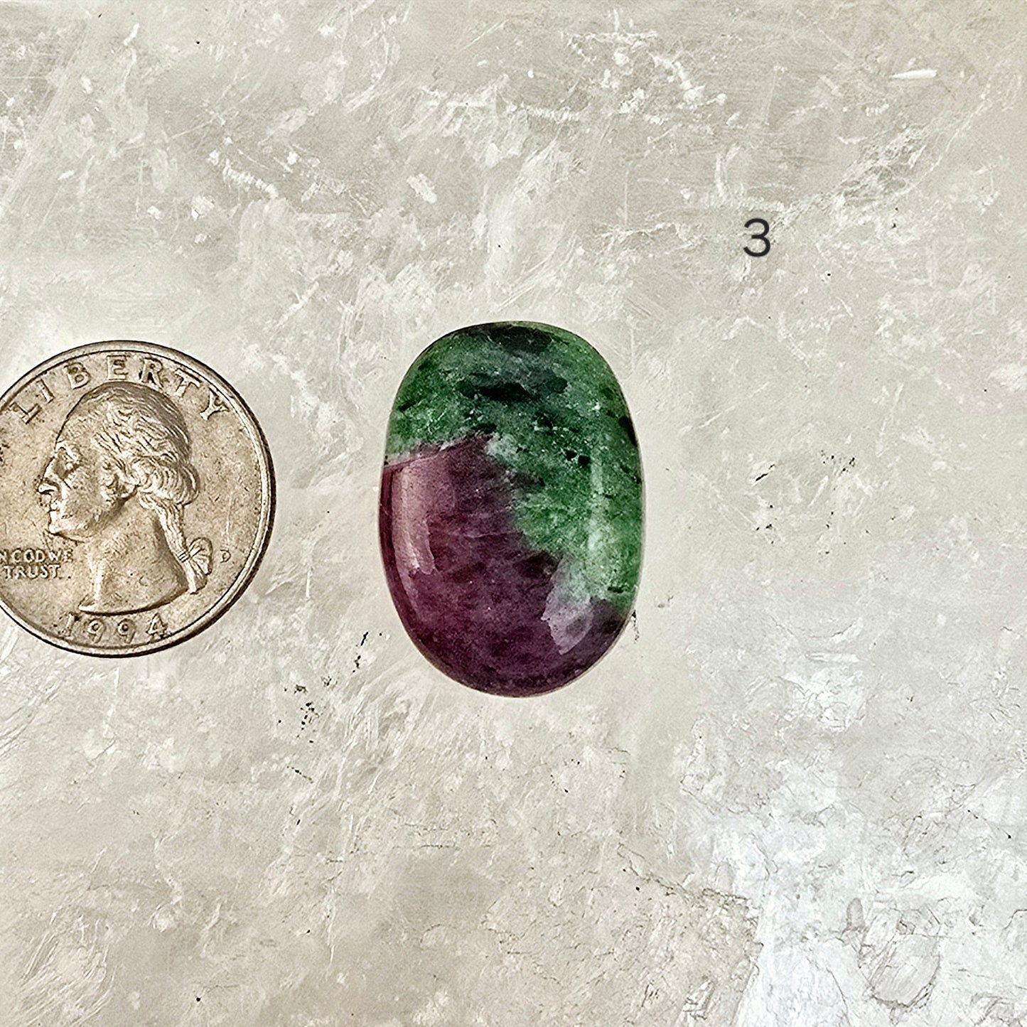 Ruby Zoisite - Anyolite - Crystal Oval Cabochon - You Choose variant 3 labeled with quarter for size reference