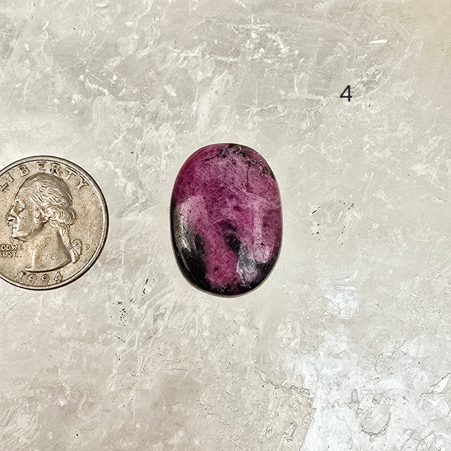 Ruby Zoisite - Anyolite - Crystal Oval Cabochon - You Choose variant 4 labeled with quarter for size reference