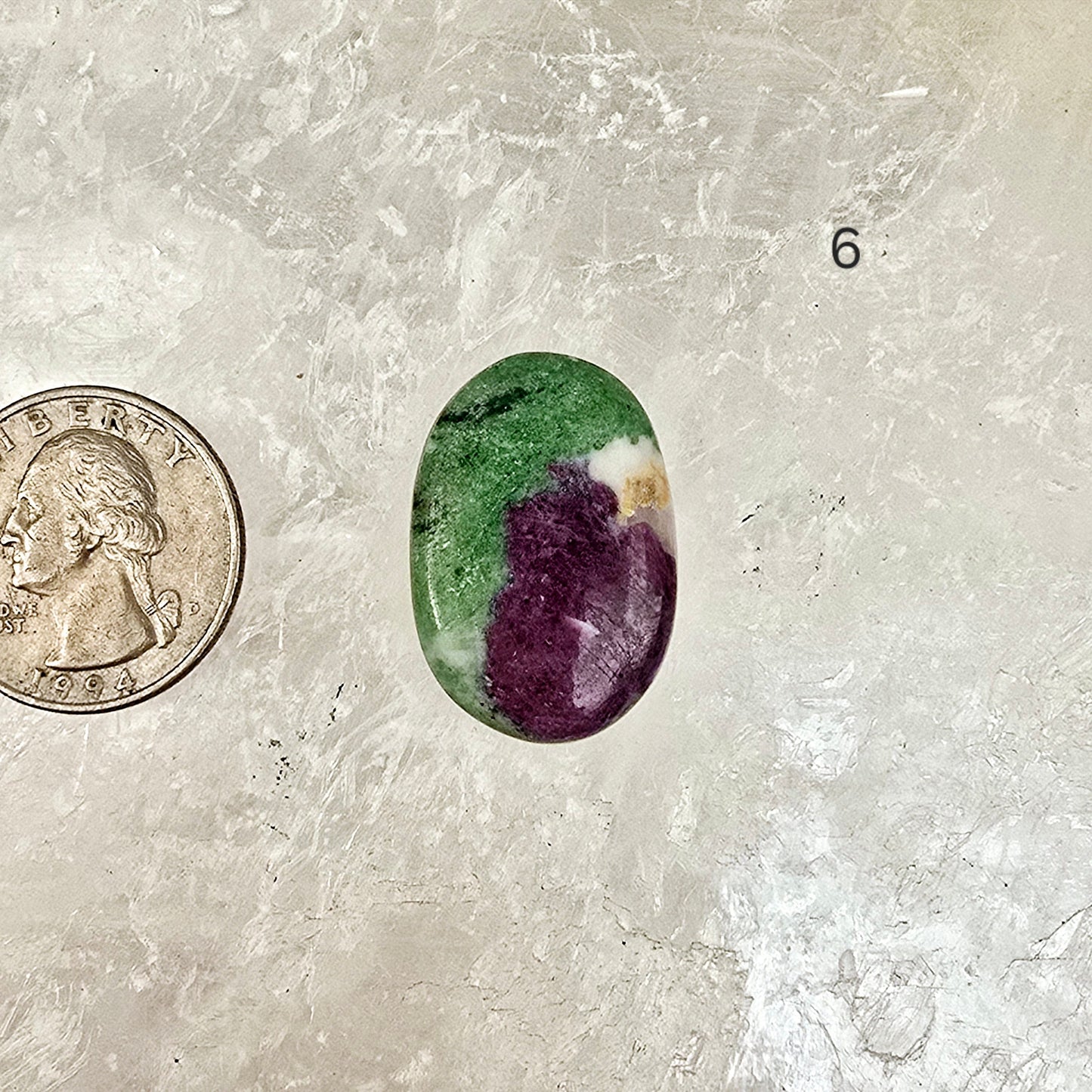 Ruby Zoisite - Anyolite - Crystal Oval Cabochon - You Choose variant 6 labeled with quarter for size reference