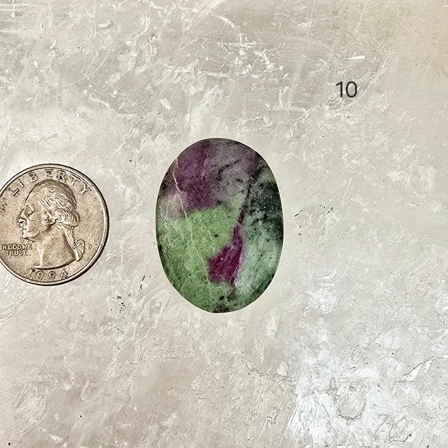 Ruby Zoisite - Anyolite - Crystal Oval Cabochon - You Choose variant 10 labeled with quarter for size reference