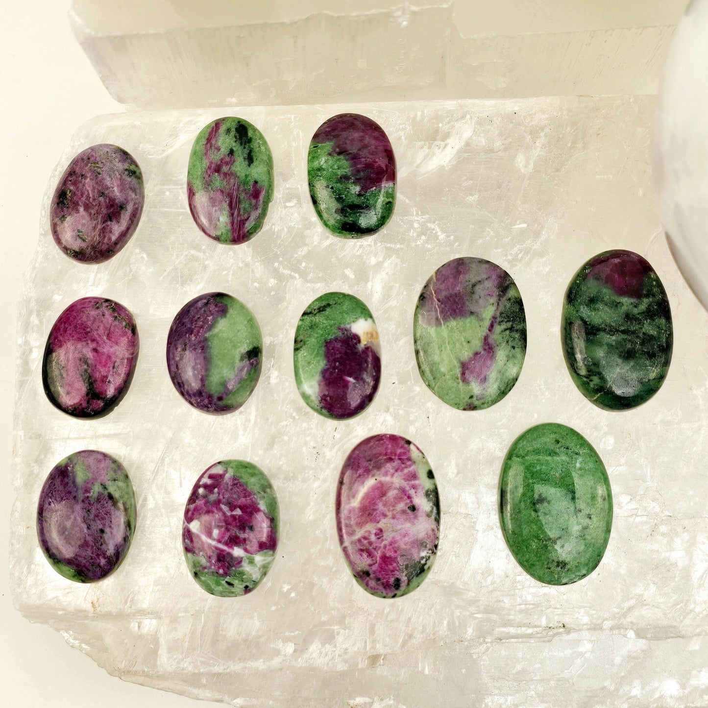 Ruby Zoisite - Anyolite - Crystal Oval Cabochon - You Choose all variants top view