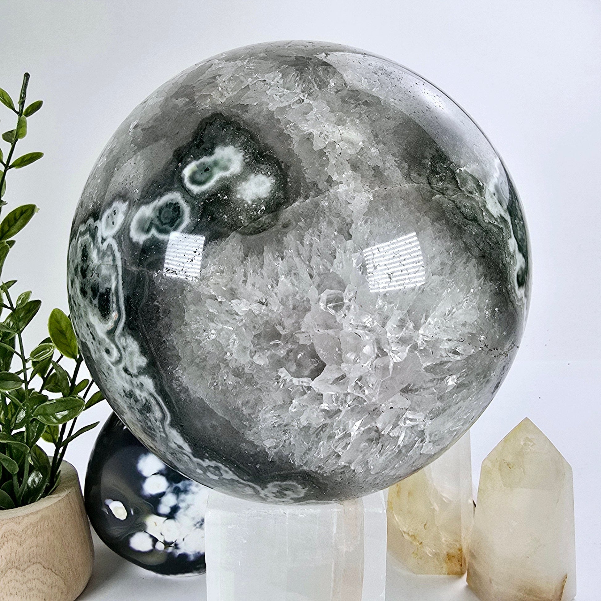 Light Amethyst Large Crystal Sphere One-of-a-Kind back view