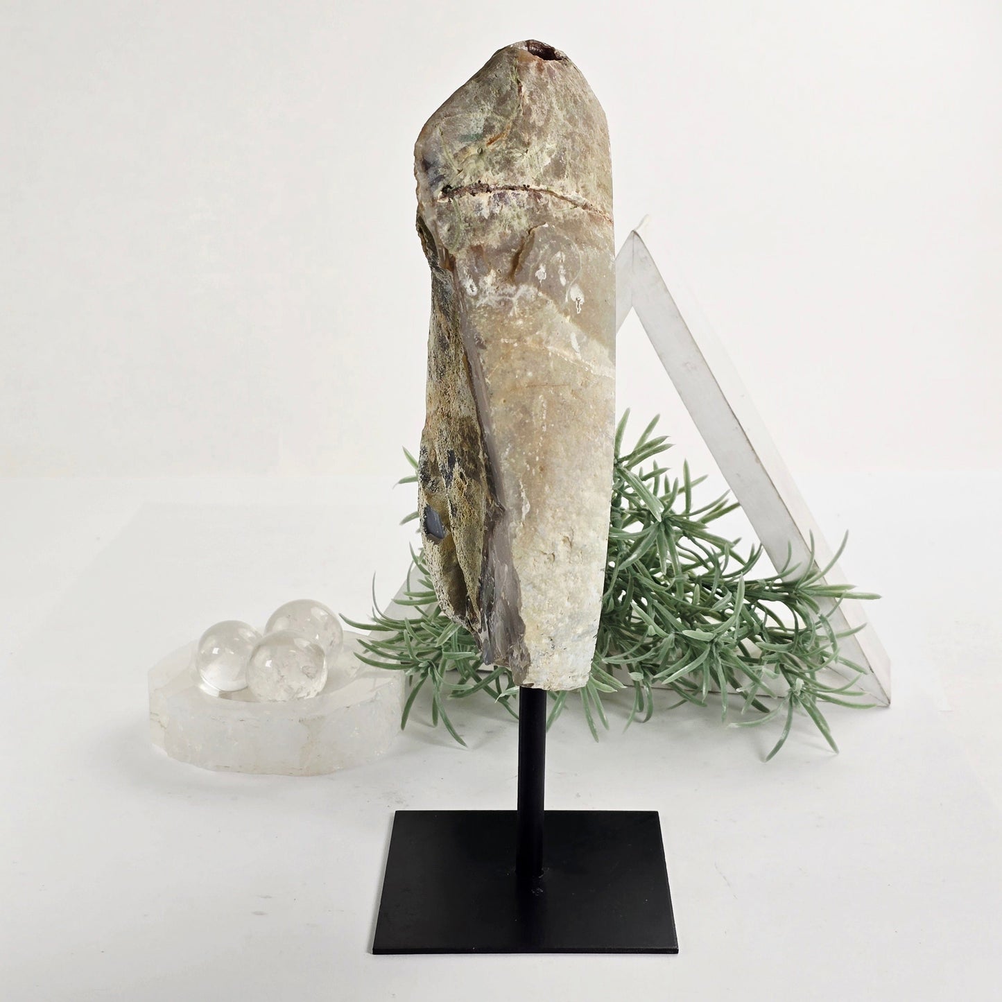Amethyst Crystal Geode on Metal Stand - One-of-a-Kind #2 side view