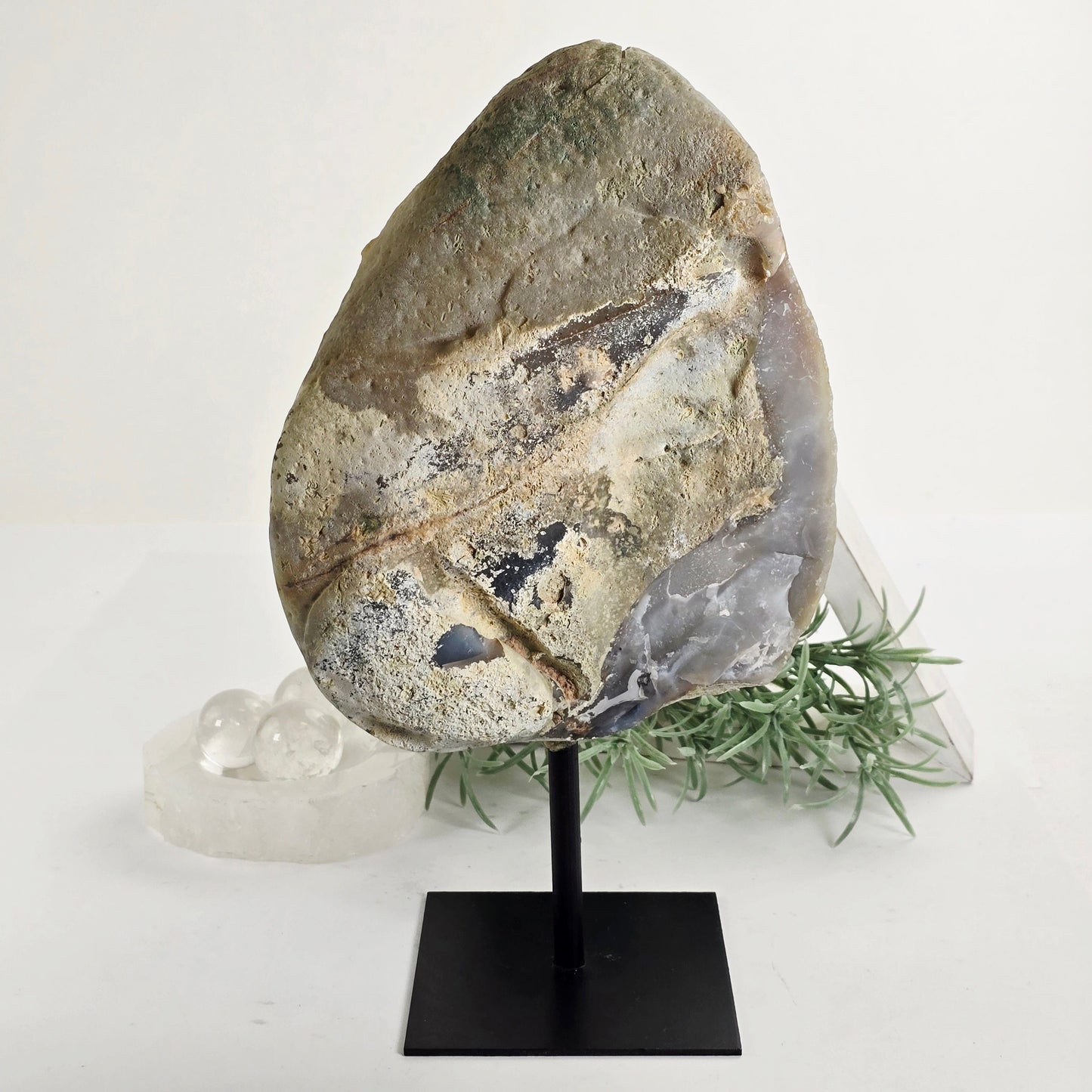 Amethyst Crystal Geode on Metal Stand - One-of-a-Kind #2 back view
