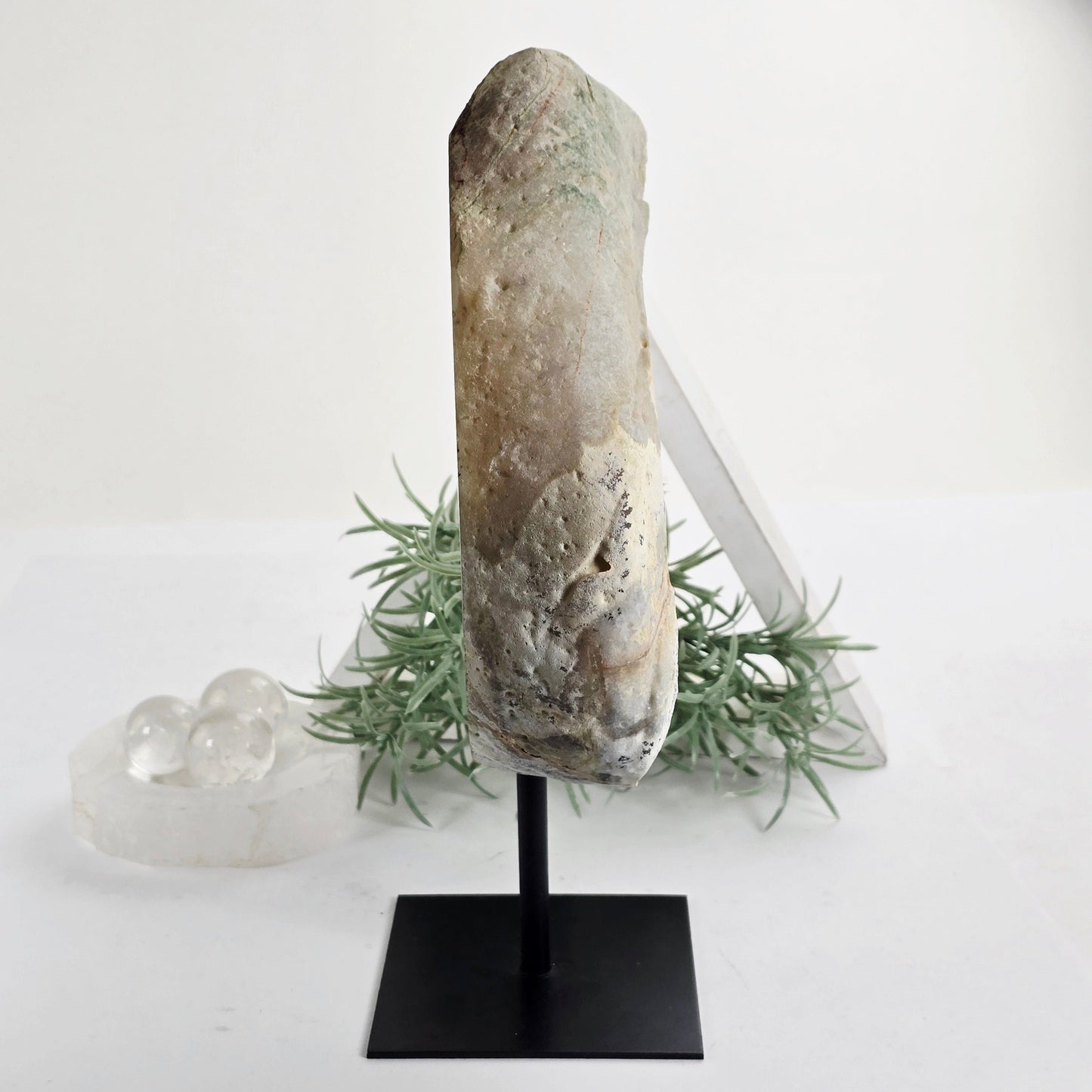 Amethyst Crystal Geode on Metal Stand - One-of-a-Kind #2 side view