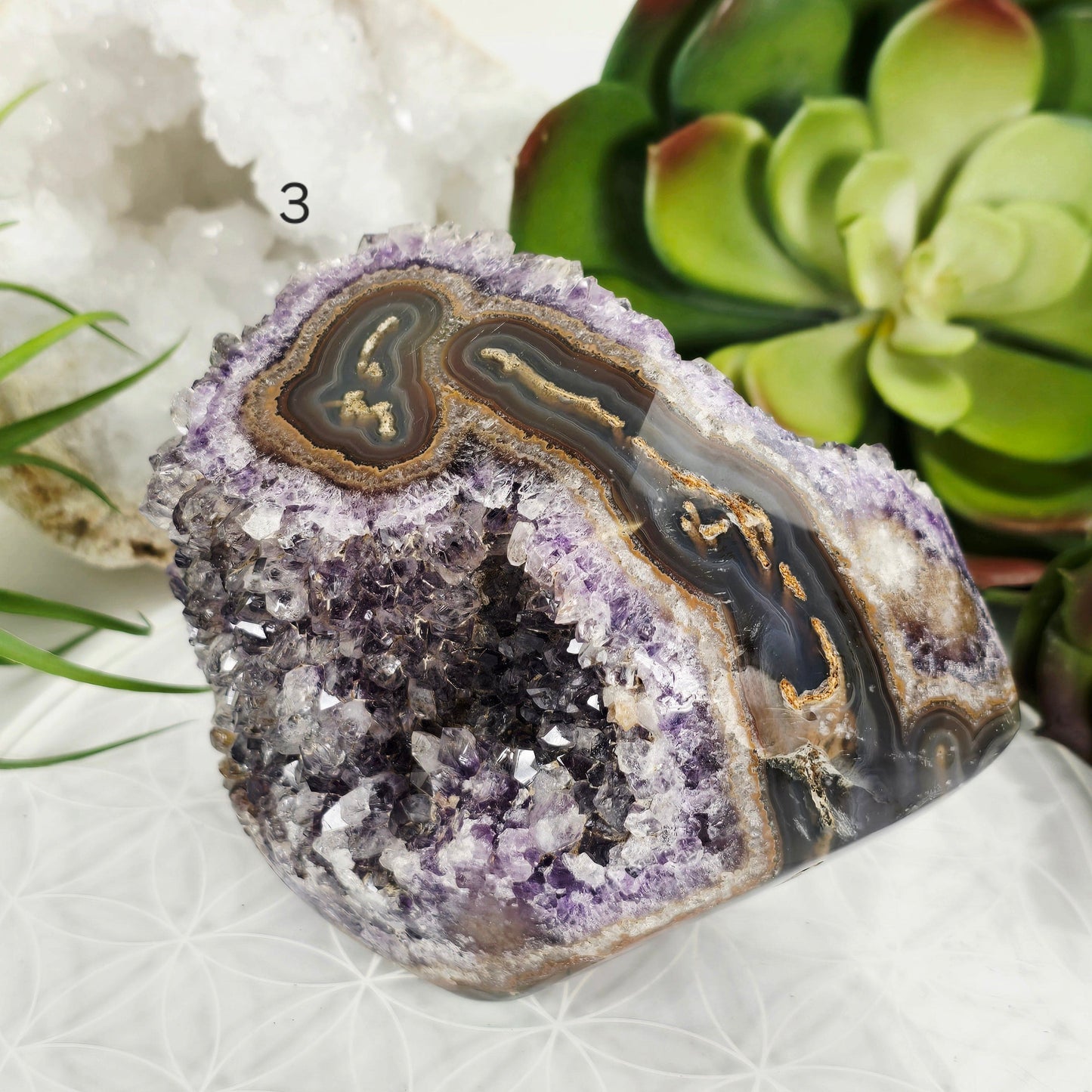 Amethyst Crystal Cluster with Stalactites Semi Polished Freeform - You Choose #2 variant 3 labeled
