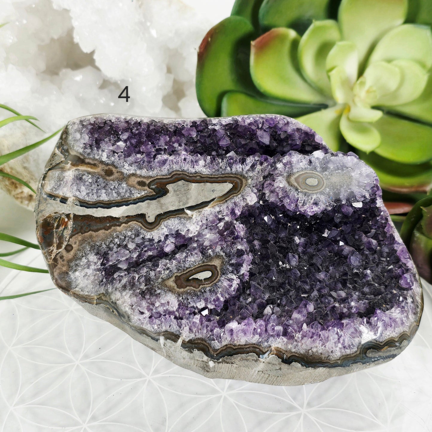 Amethyst Crystal Cluster with Stalactites Semi Polished Freeform - You Choose #2 variant 4 labeled