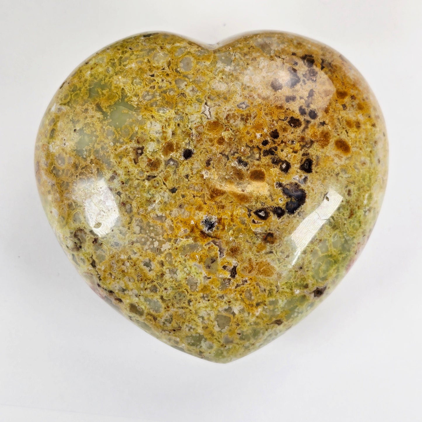 Green Pistachio Opal Crystal Heart - One-of-a-Kind #2 back view