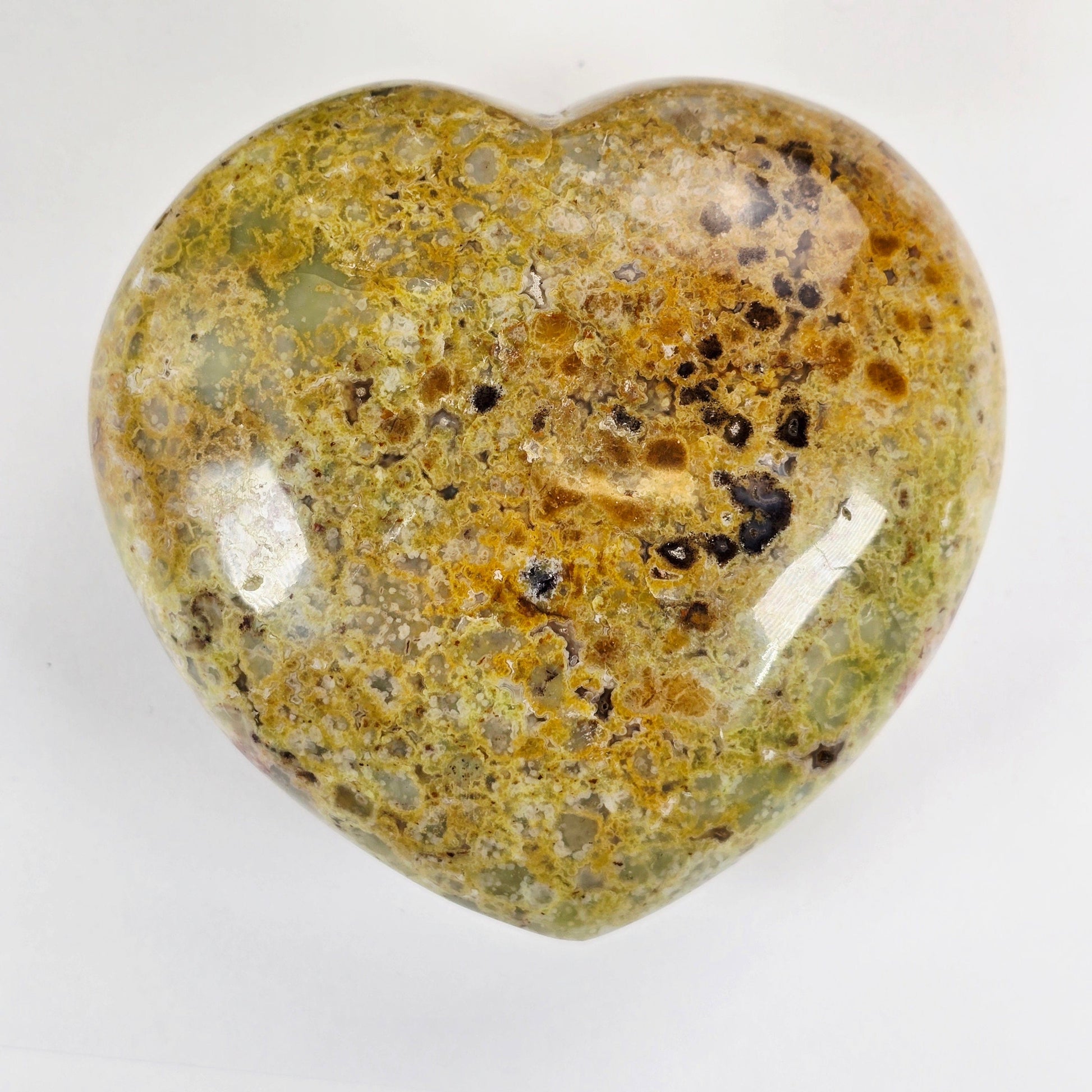Green Pistachio Opal Crystal Heart - One-of-a-Kind #2 back view