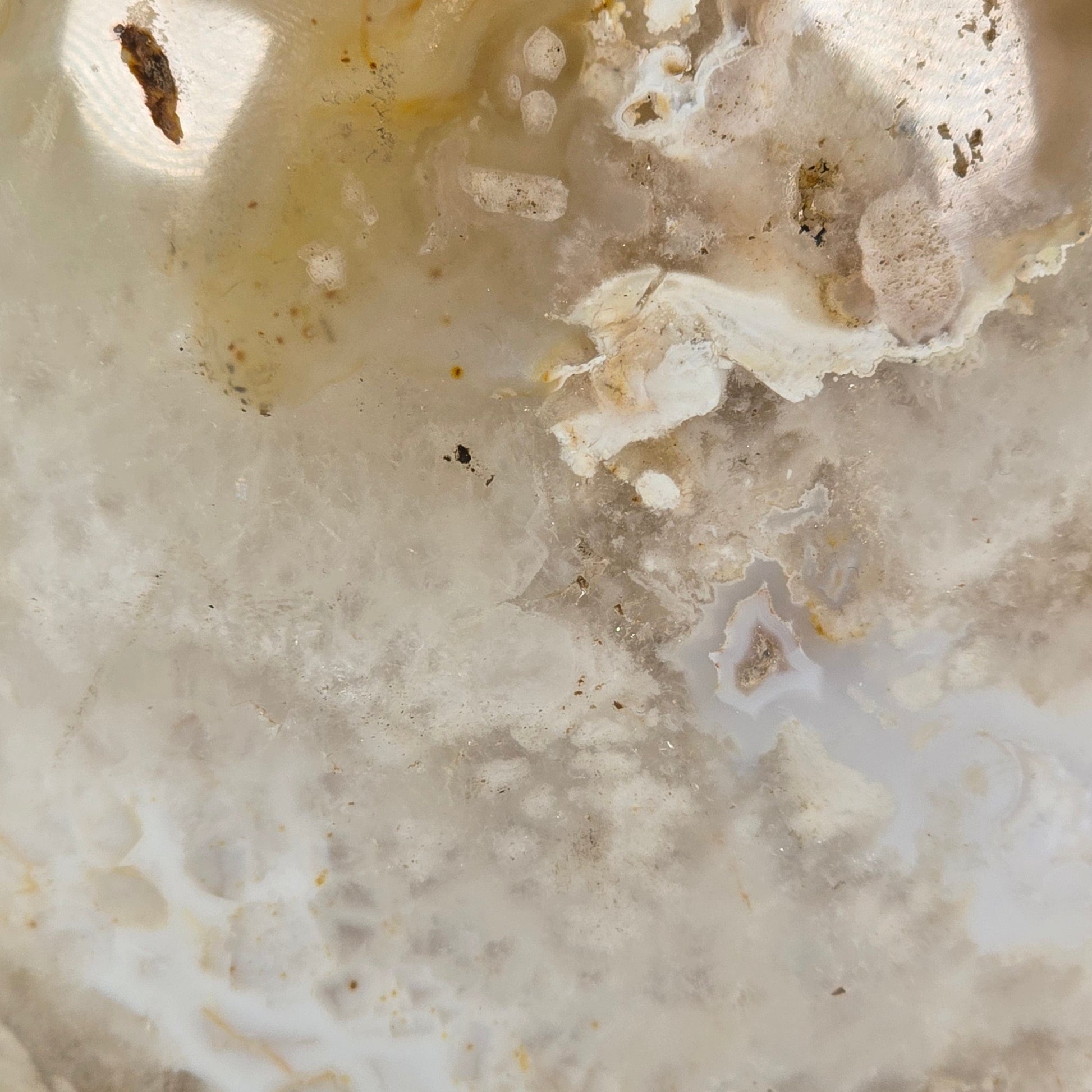 Flower Agate Crystal Cut Base - One-of-a-Kind closeup for detail