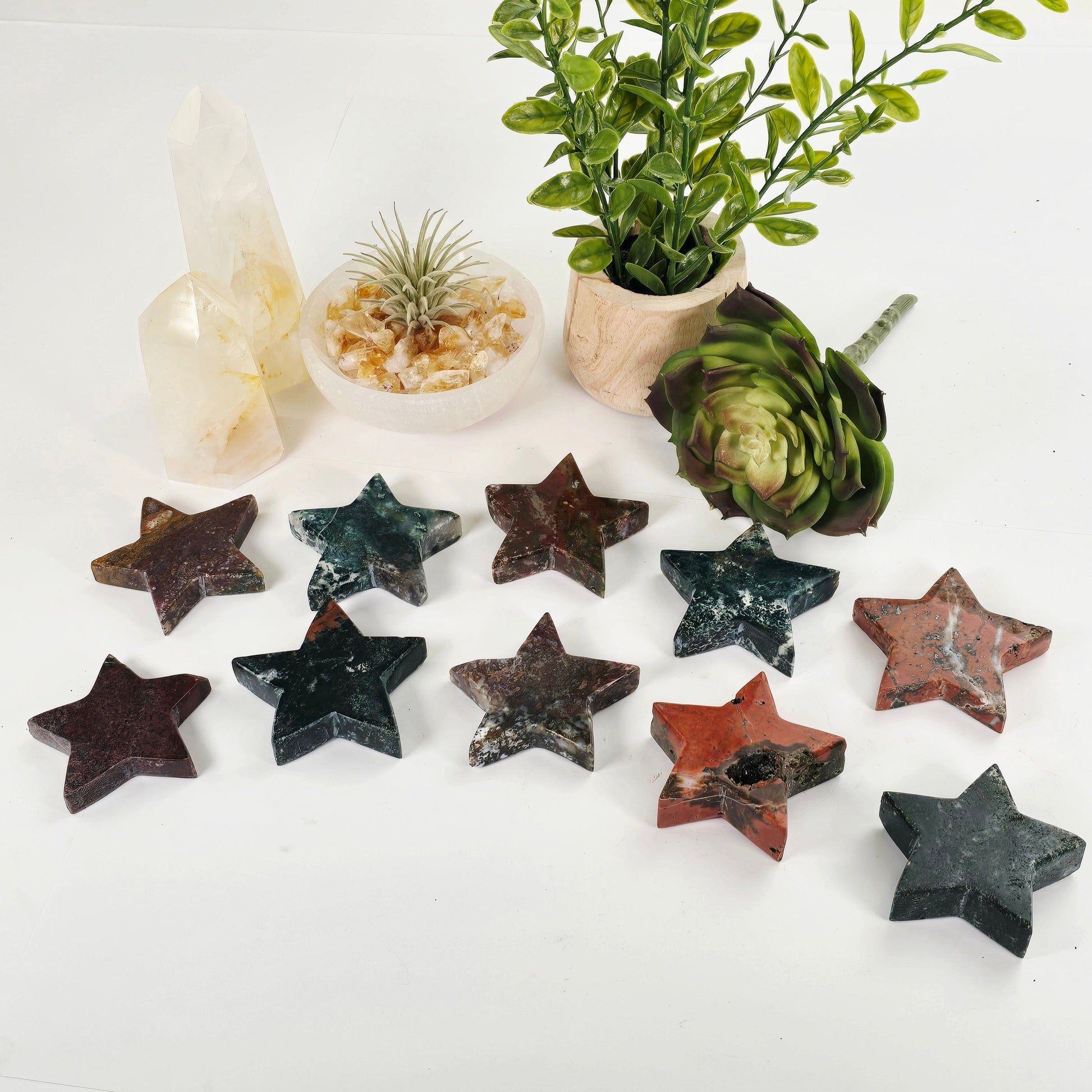 Ocean Jasper Crystal Star - You Choose all variants with props and plants