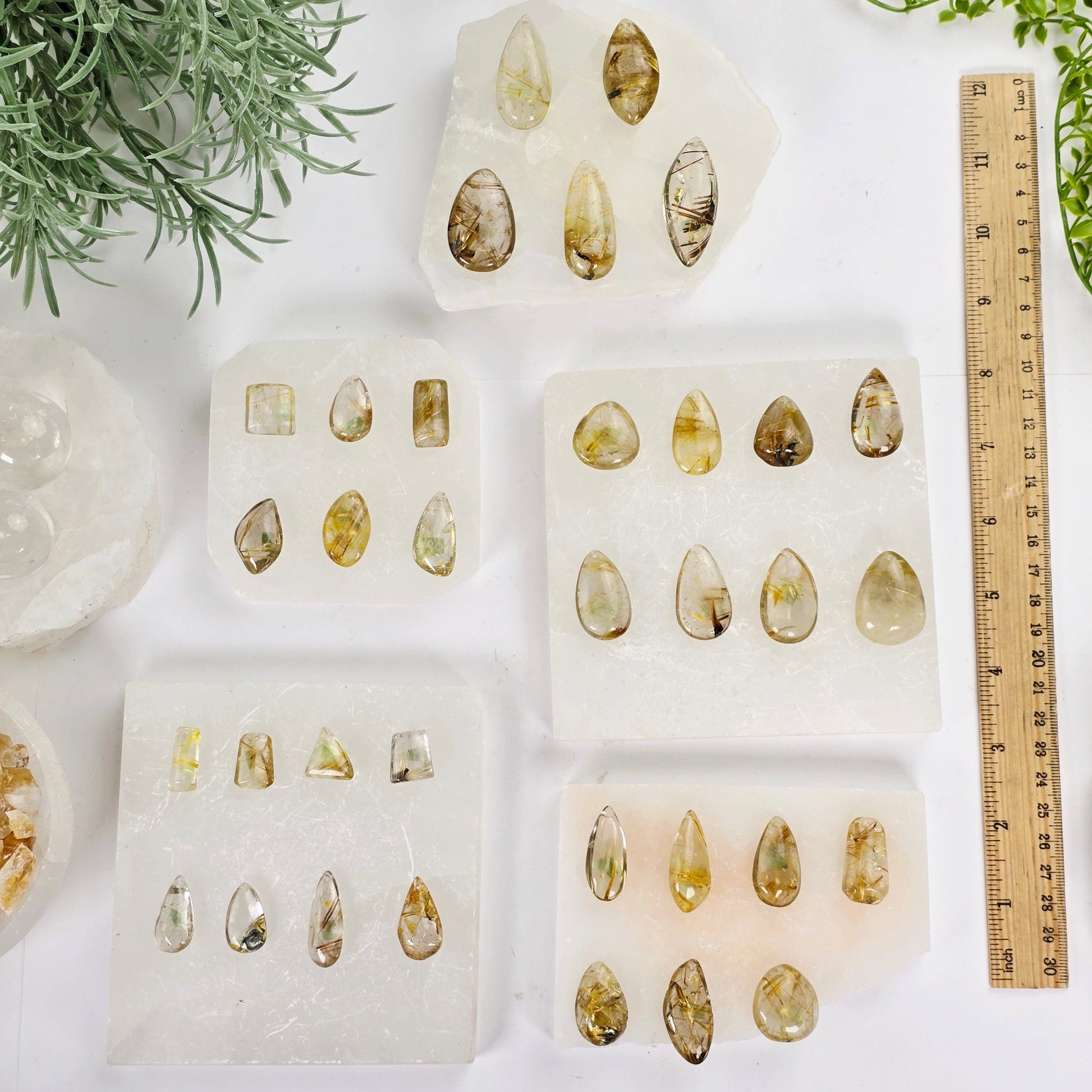Rutilated Quartz Crystal Pendant - You Choose all variants with ruler for size reference