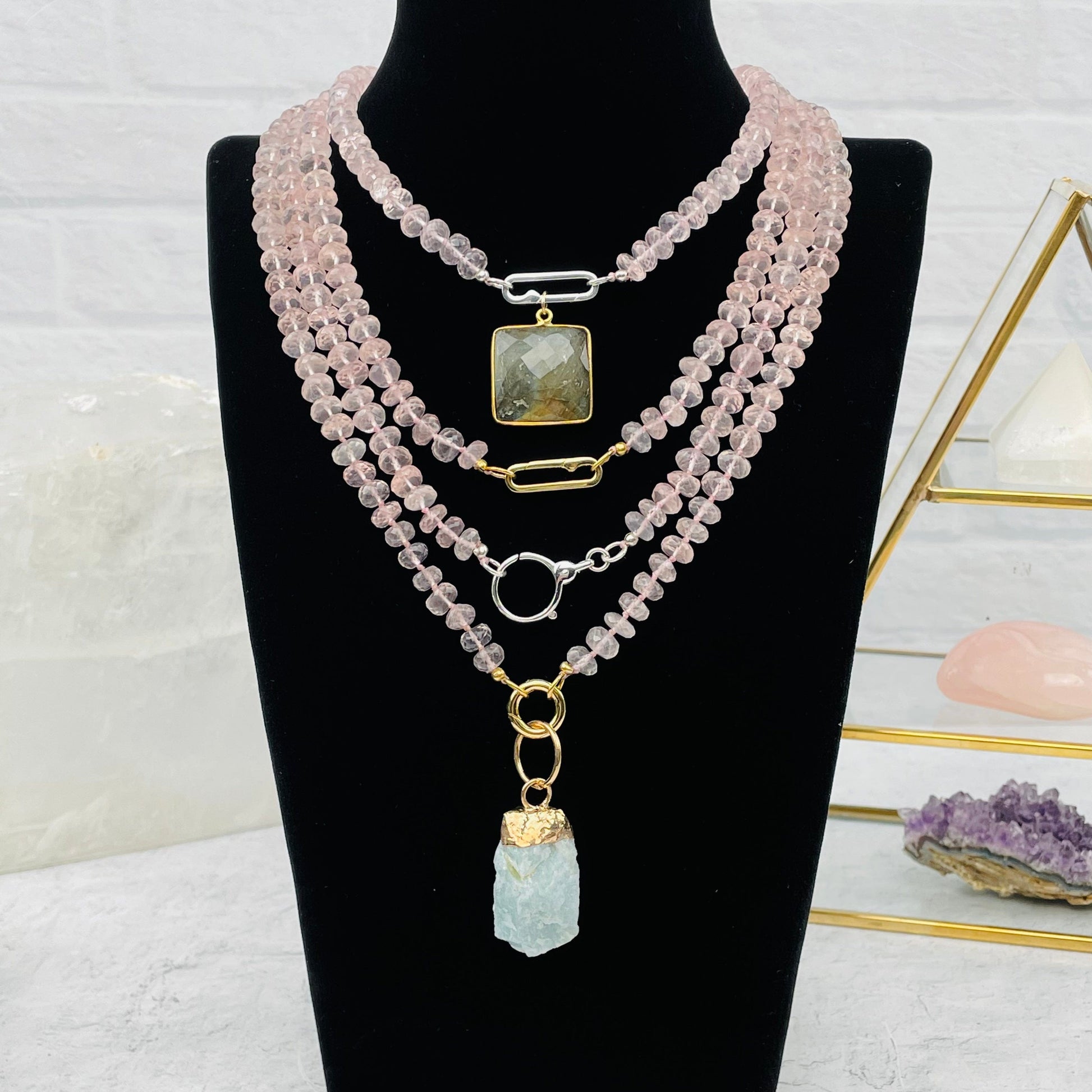 Rose Quartz Candy Necklace - You Choose Style