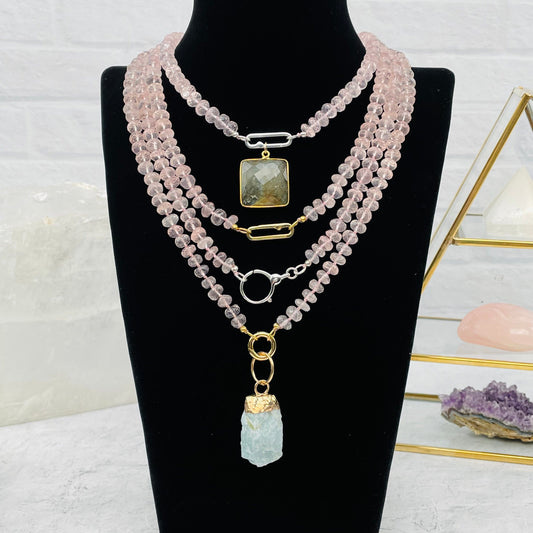 Rose Quartz Candy Necklace - You Choose Style