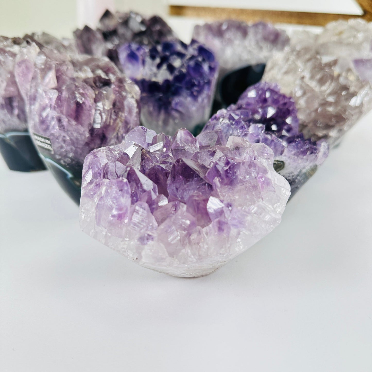 amethyst with decorations in the background