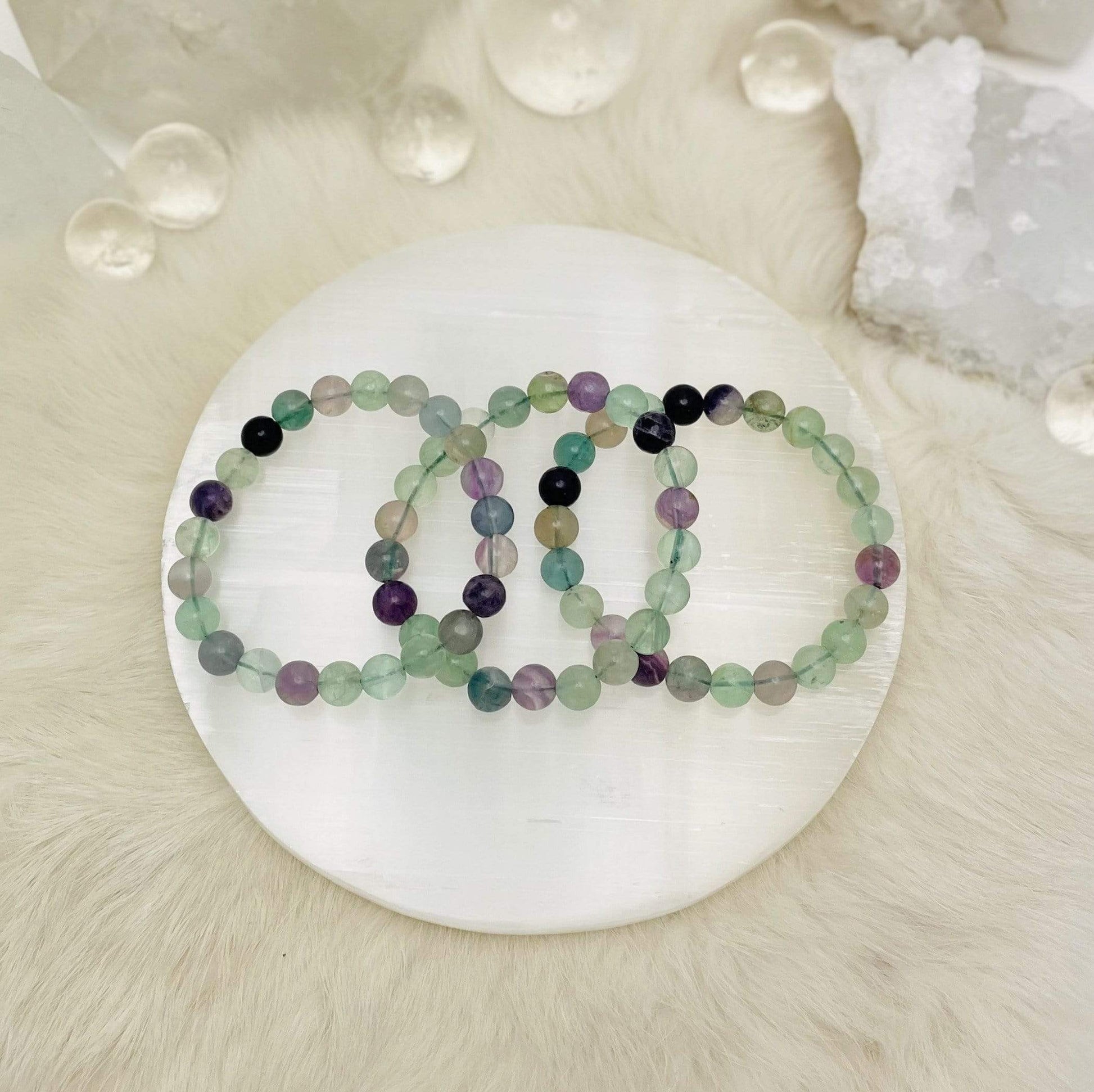 bracelets displayed to show the differences in the color shades 