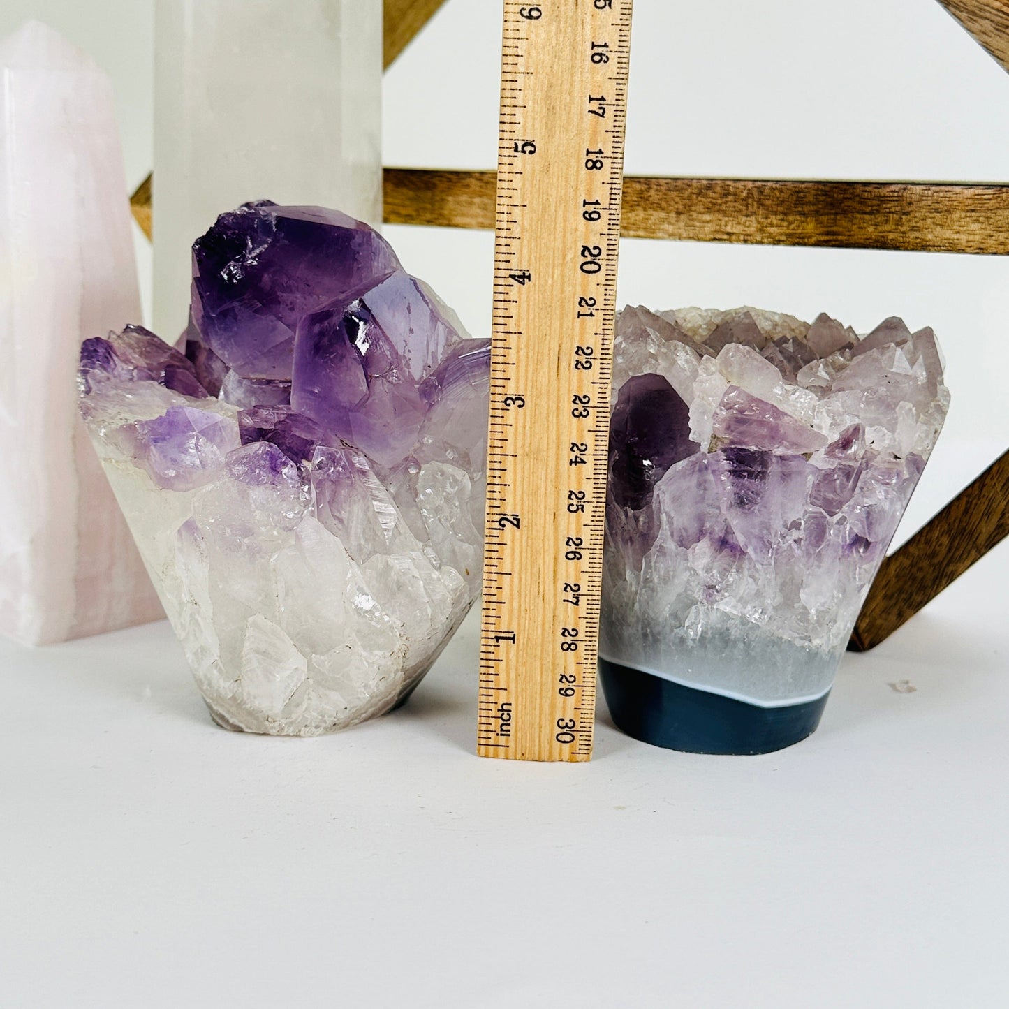 amethyst with decorations in the background