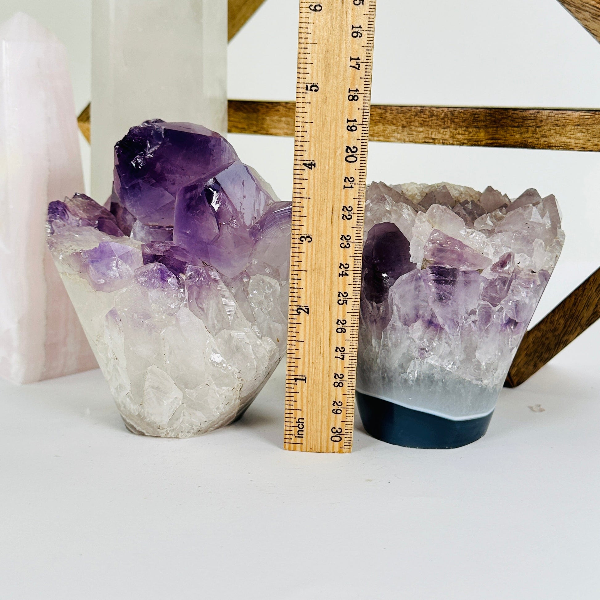 amethyst with decorations in the background