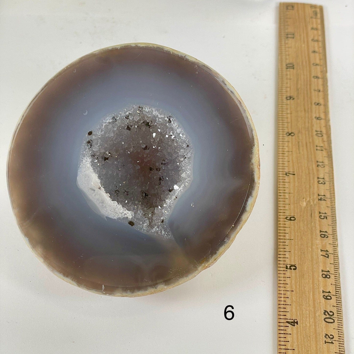 Agate Geode Half - Natural Crystal Geode - You Choose #4 variant 6 with ruler for size reference
