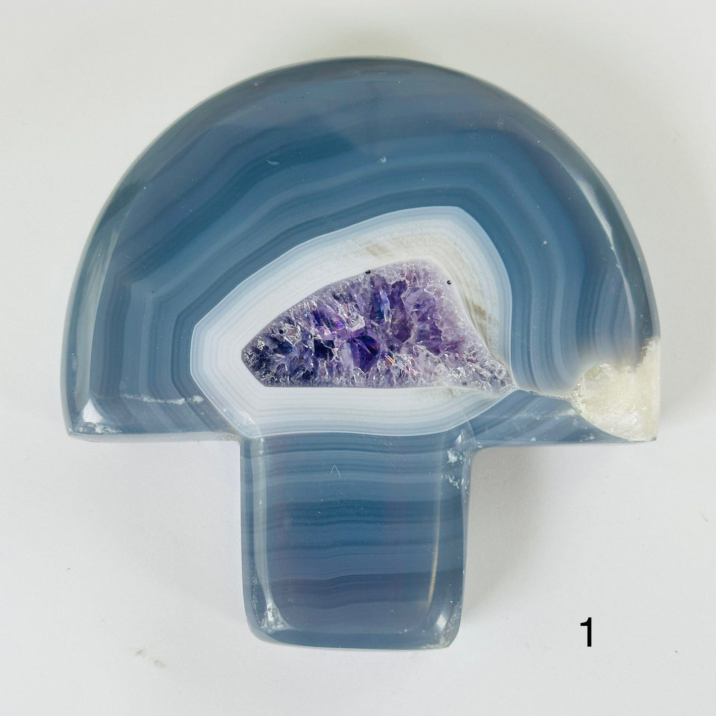 Agate Amethyst Druzy Crystal Mushroom - You Choose variant 1 labeled