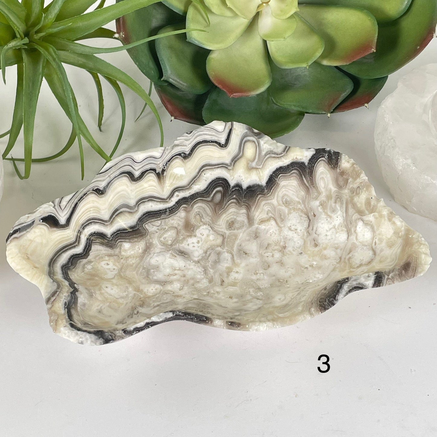 Mexican Onyx Small Bowl - Crystal Dish - You Choose #2 variant 3 labeled