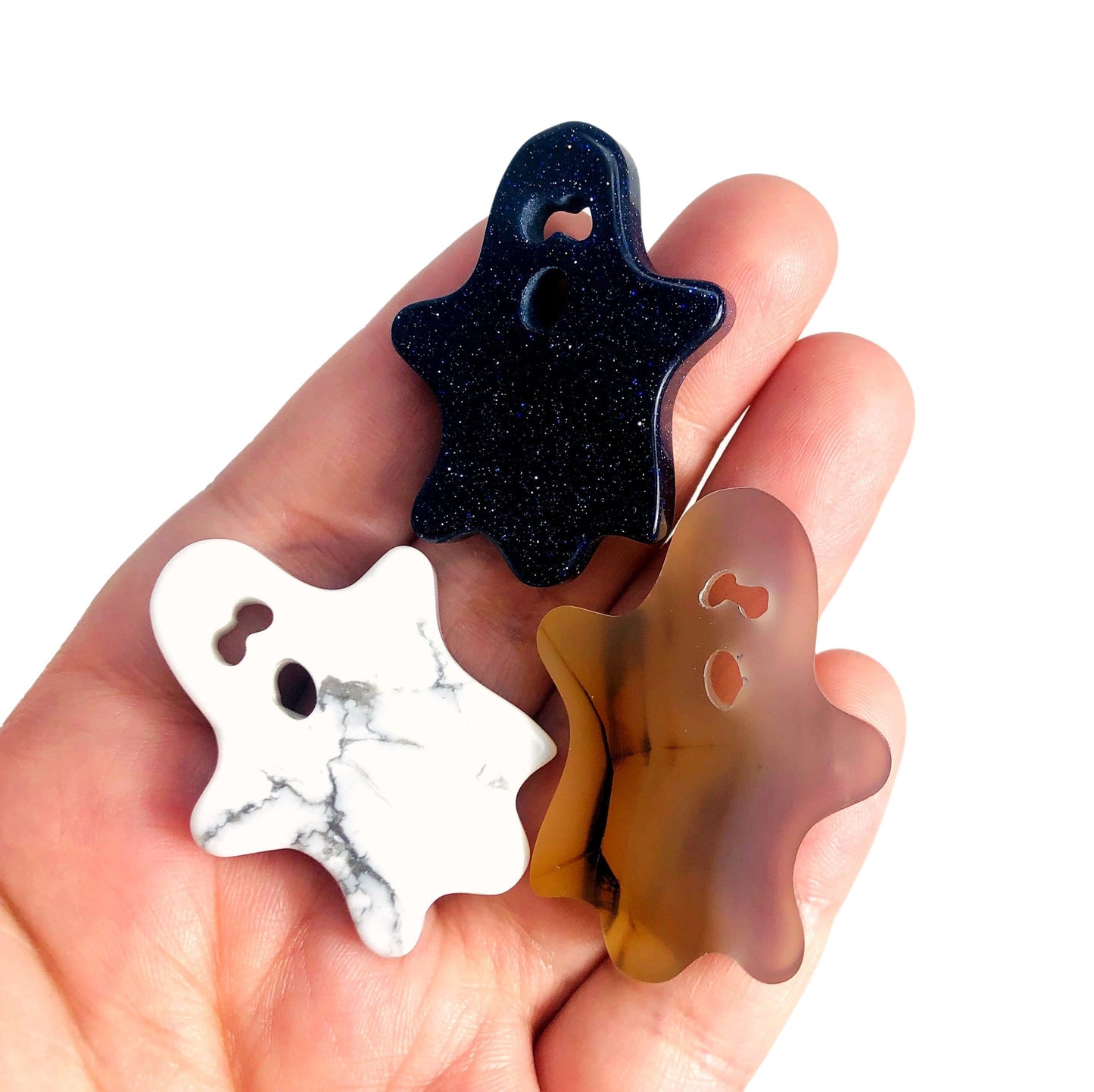 Ghost Gemstone Cabochons - 3 in a hand