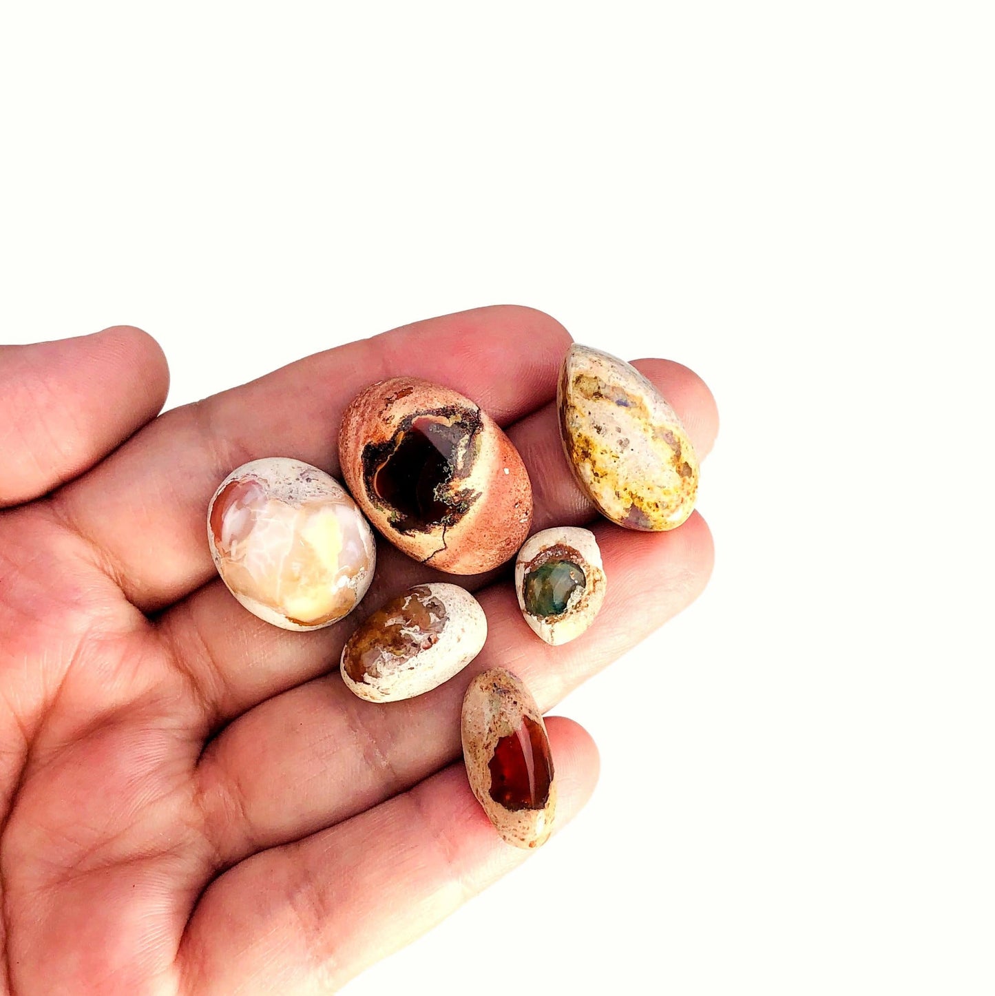 Opal Cabochons Mexican Fire Opal - 6 in a hand