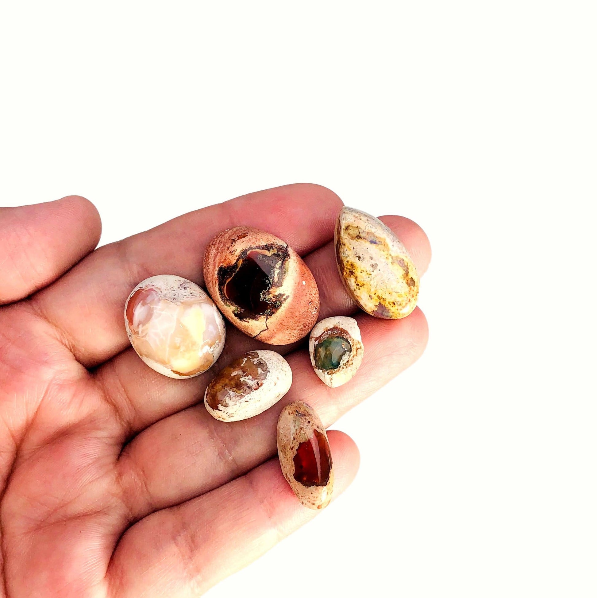 Opal Cabochons Mexican Fire Opal - 6 in a hand