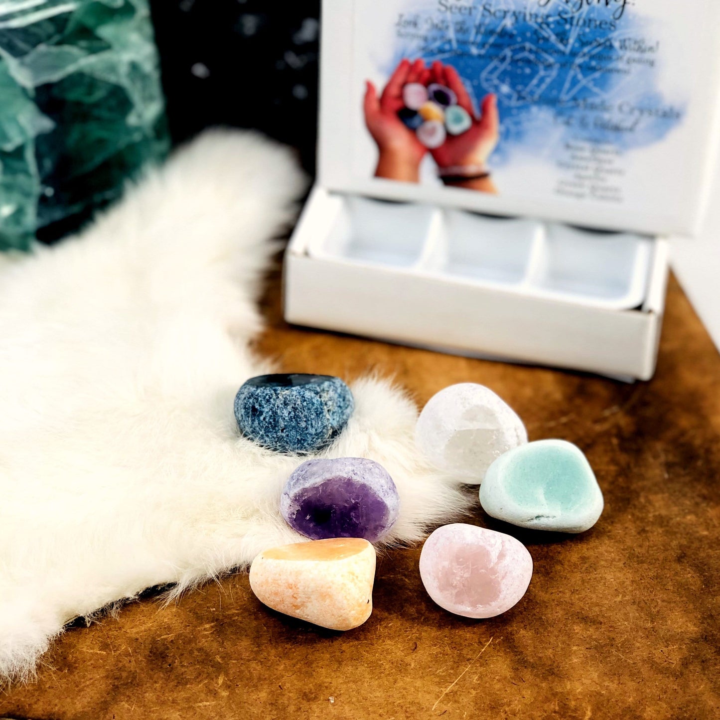 crystal gazing seer scrying stone set out of box