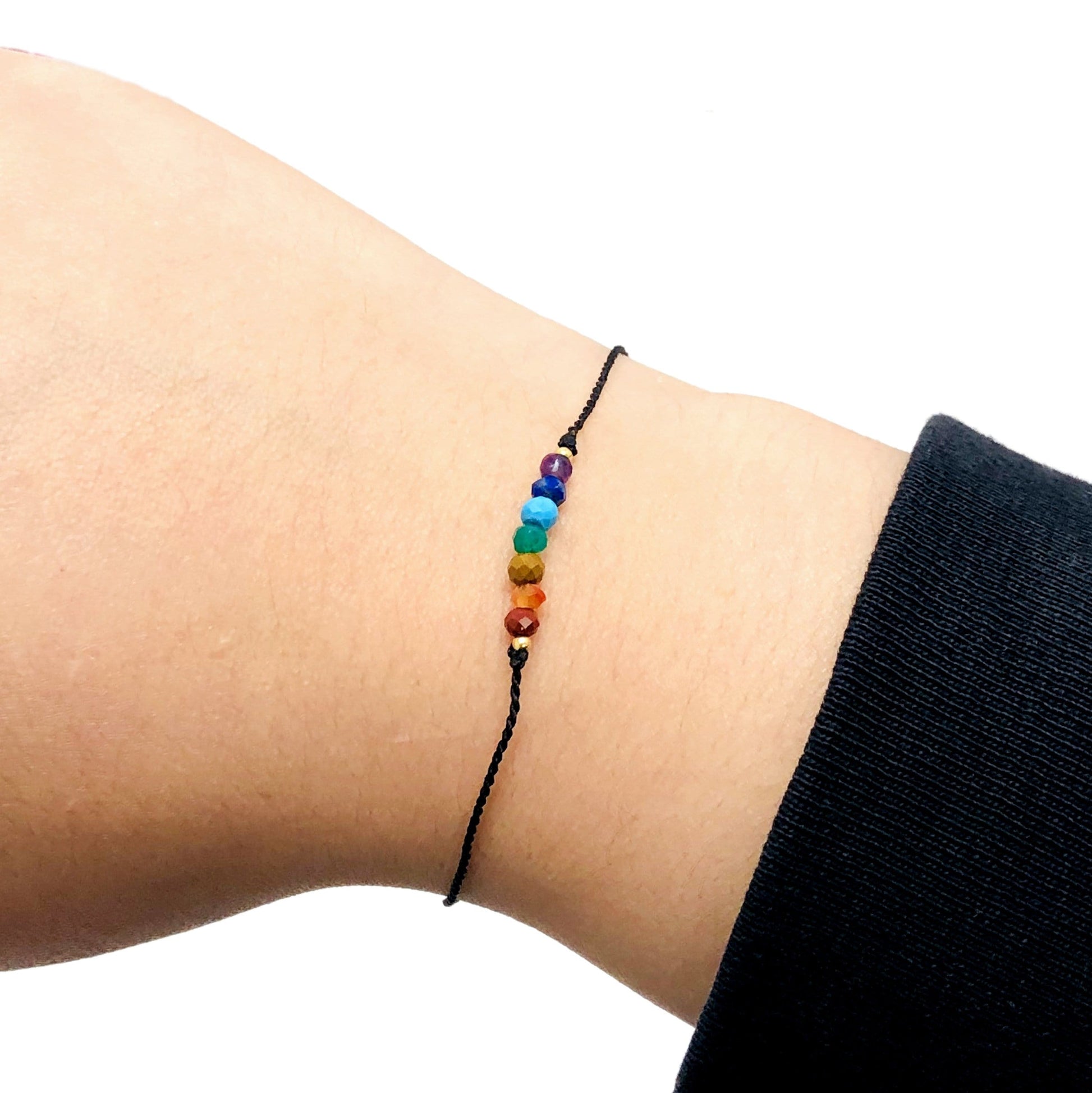 bracelet displayed on wrist for size reference 