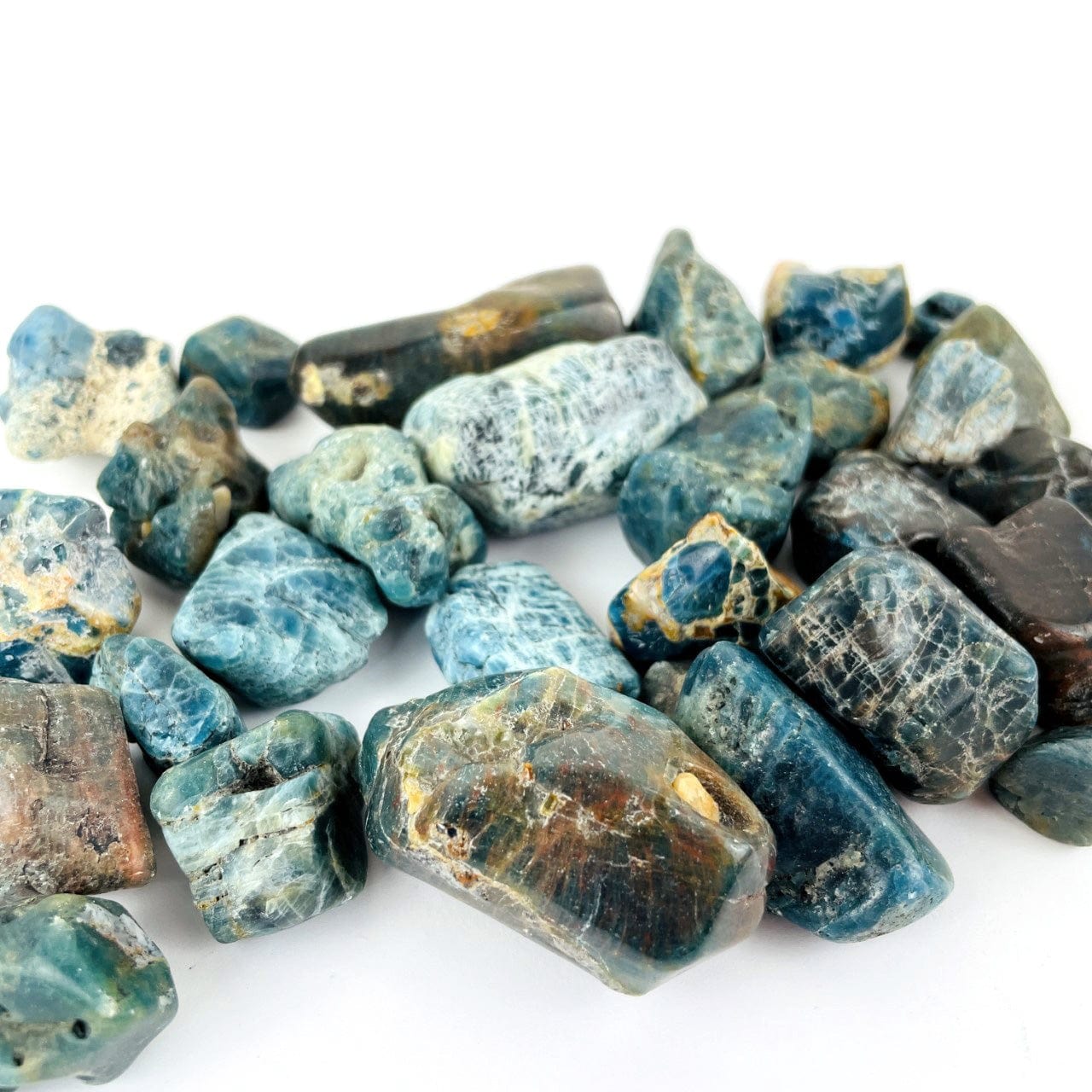Natural Blue Apatite Roughly Polished Natural Stones