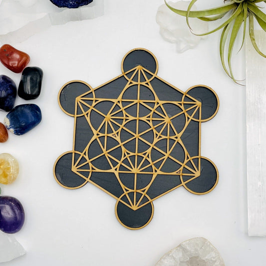 crystal grid on a table