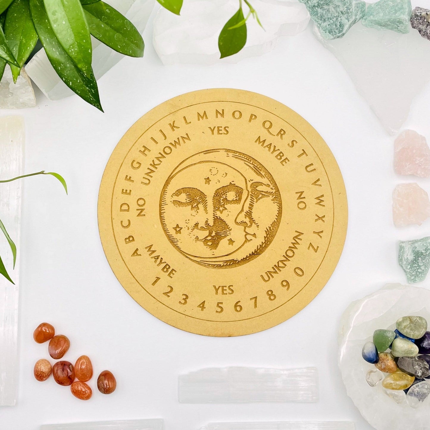 close up of the details on the sun and moon board 