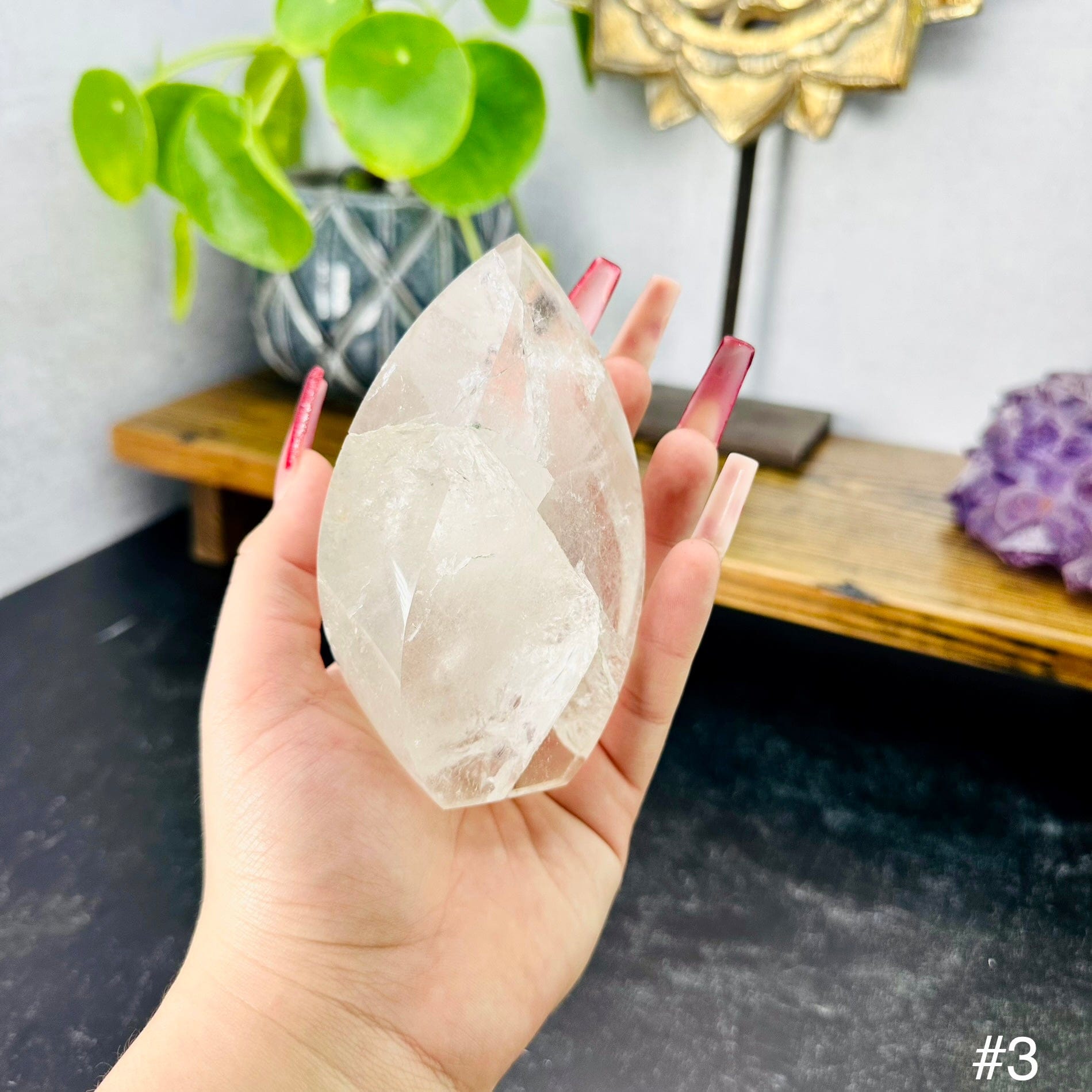 Crystal Quartz Flame Point - YOU CHOOSE - choice number three front view