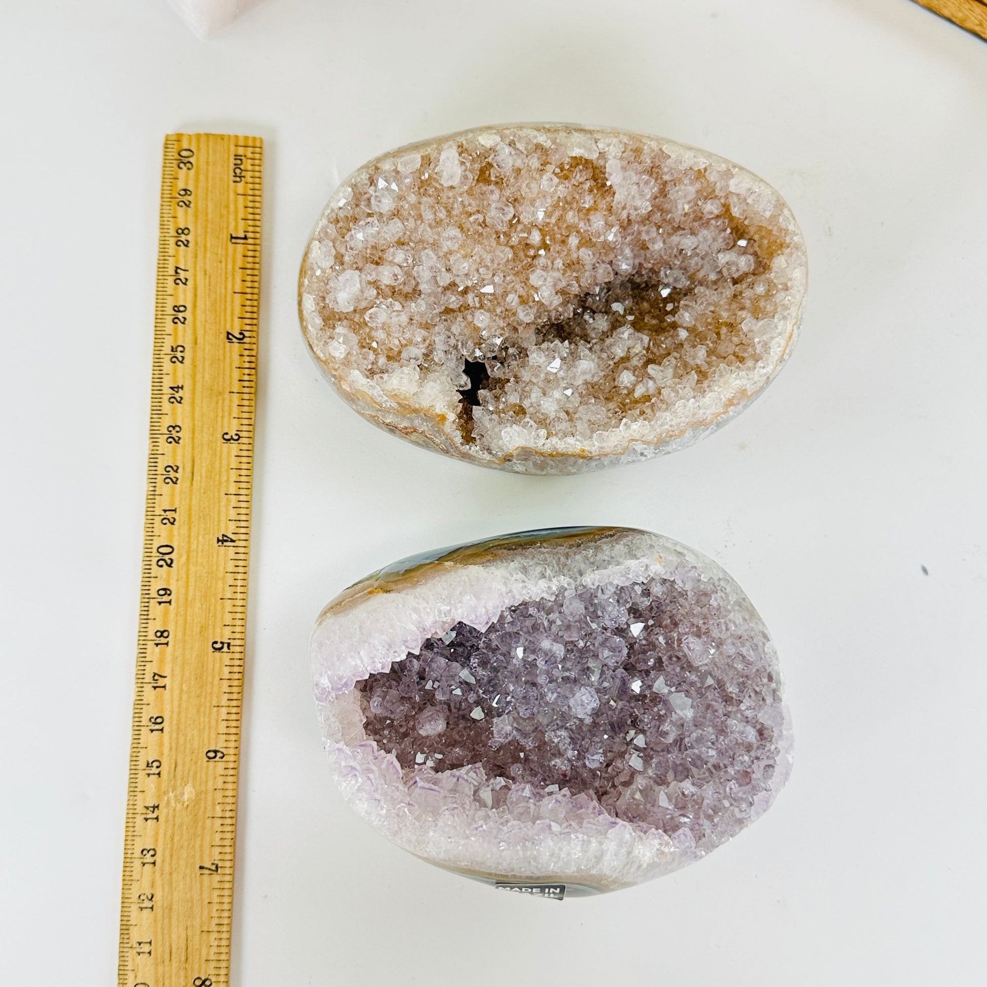 amethyst with decorations in the background