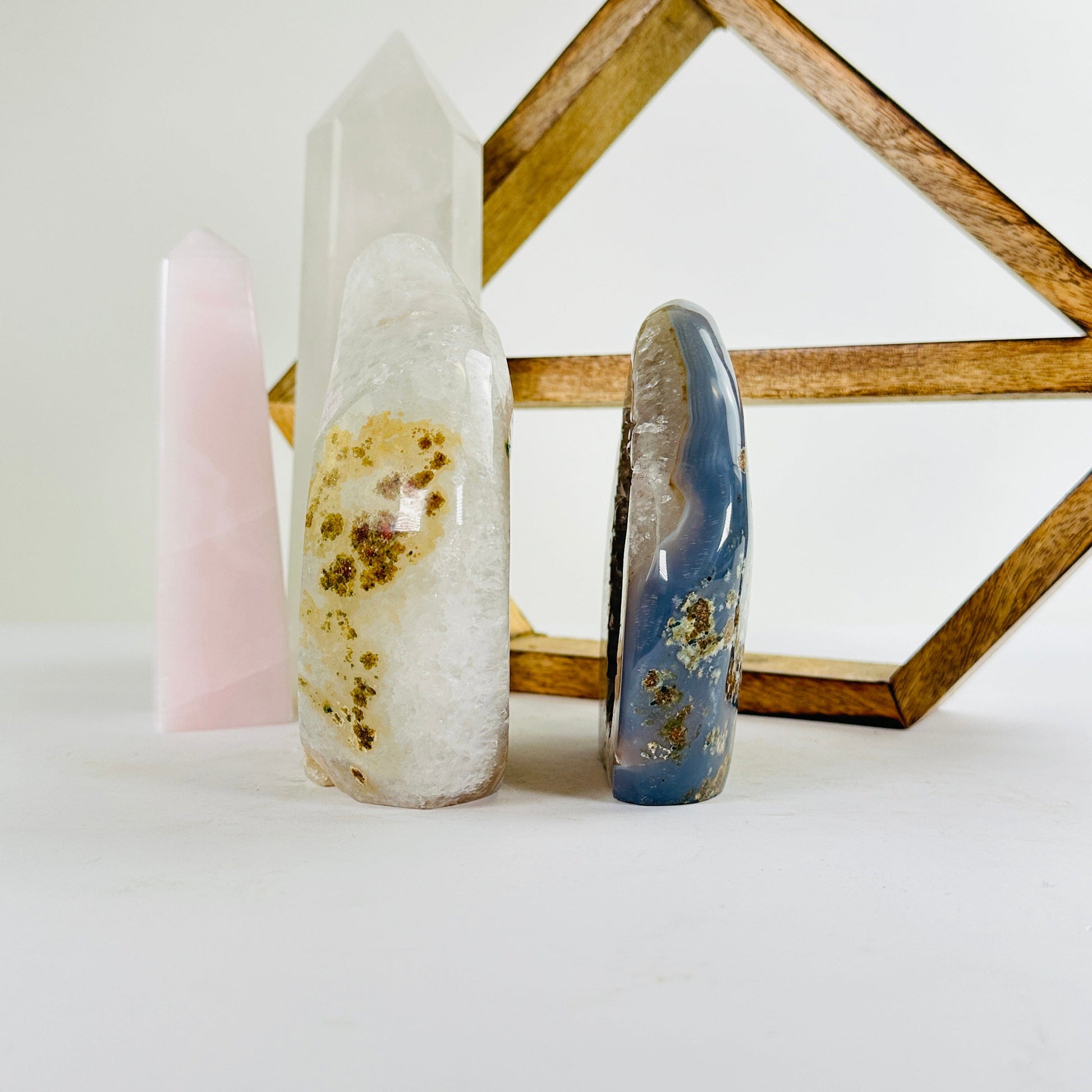 amethyst with decorations in the background